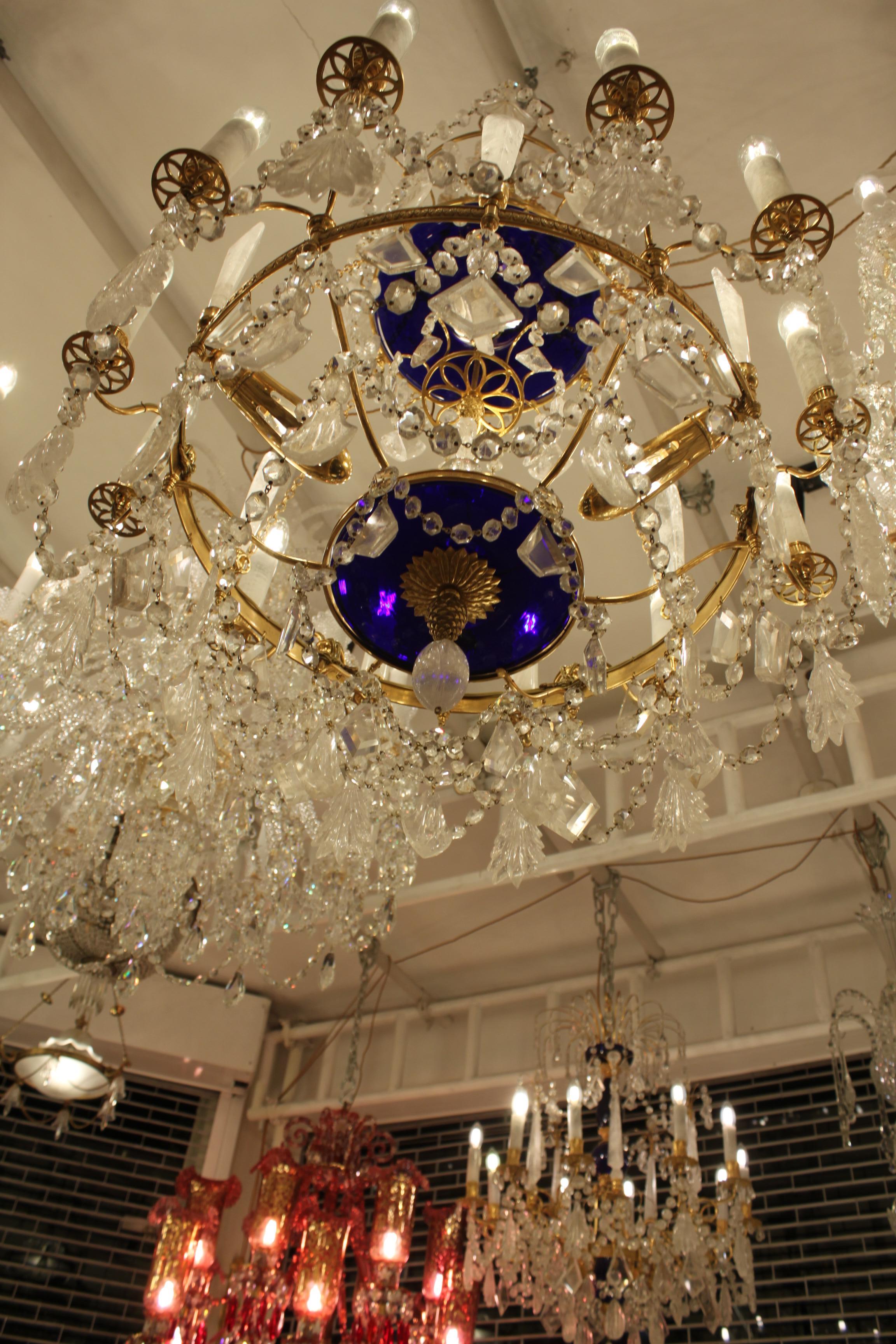 Baltic 19th Century Rock Crystal Chandelier For Sale 3