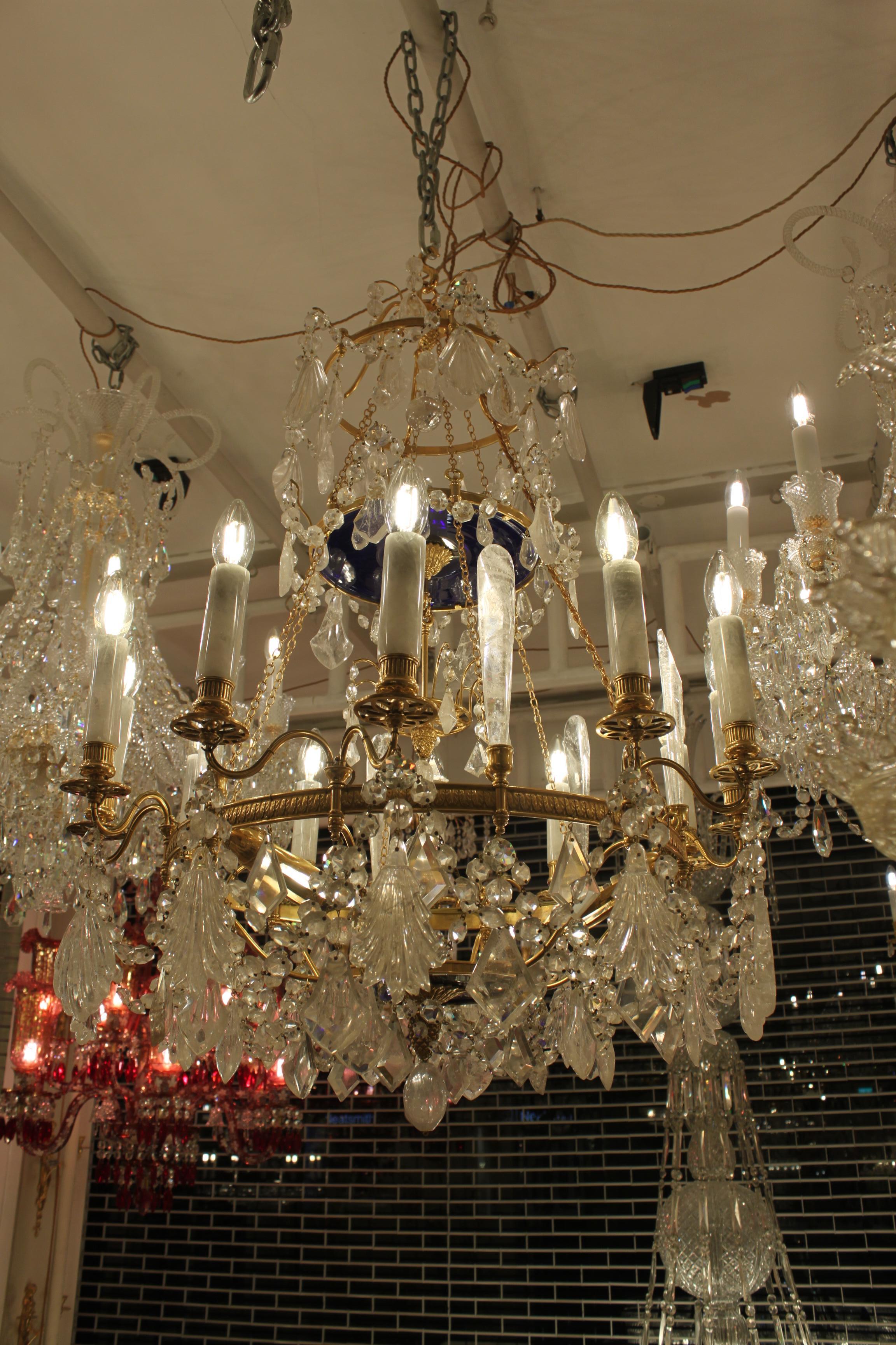 Baltic 19th Century Rock Crystal Chandelier For Sale 4