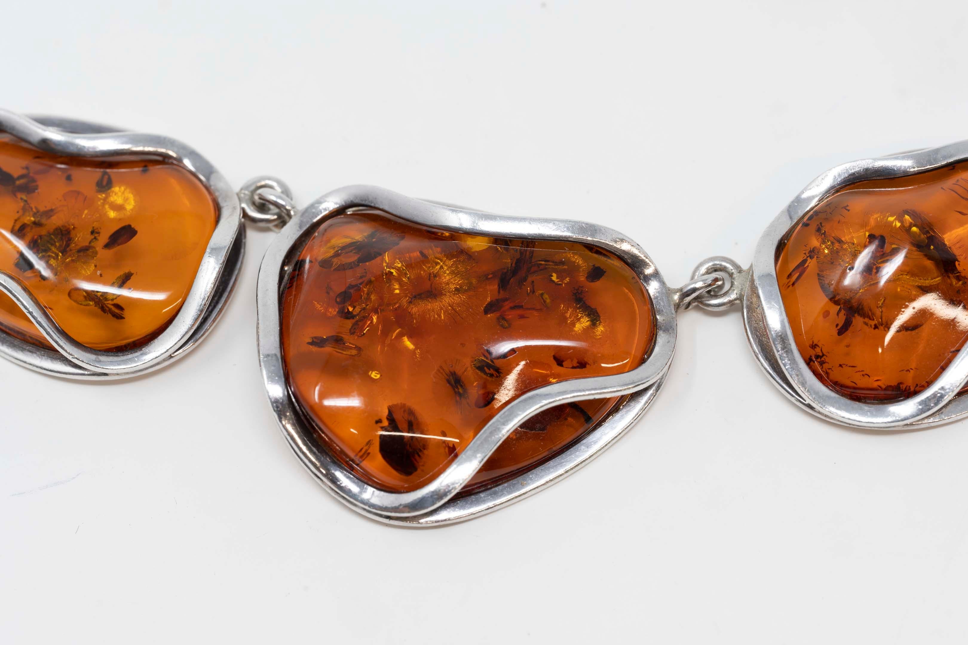 Women's Baltic Amber Necklace 925 Silver