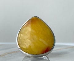 Baltic amber silver ring