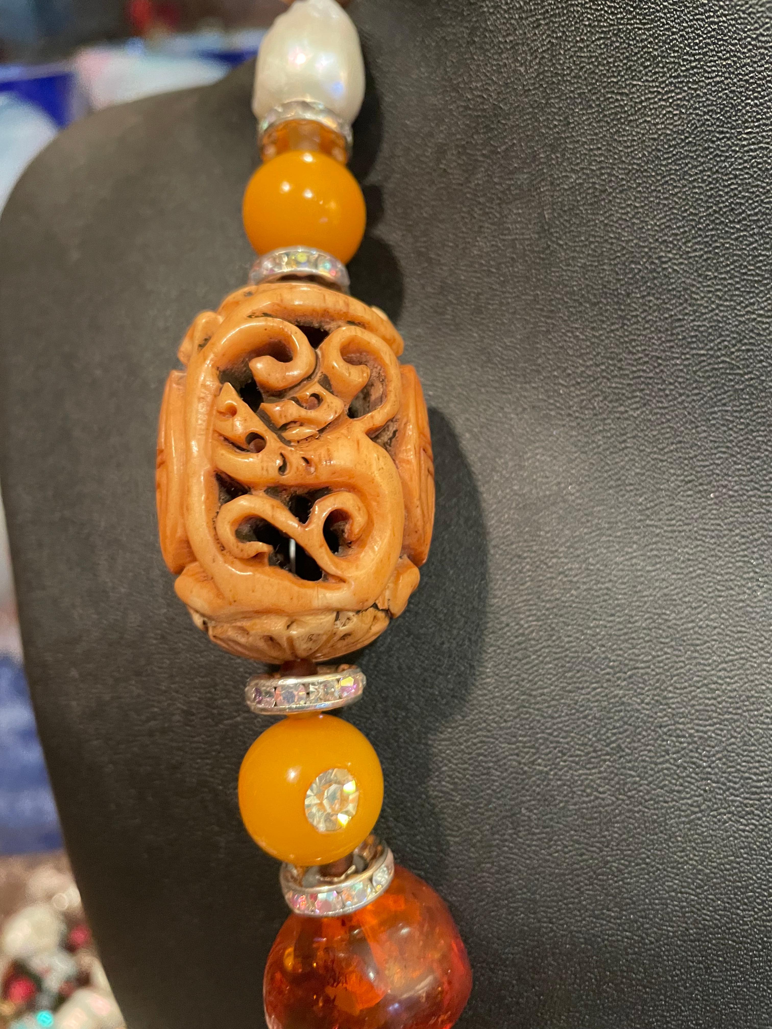 bakelite amber necklace