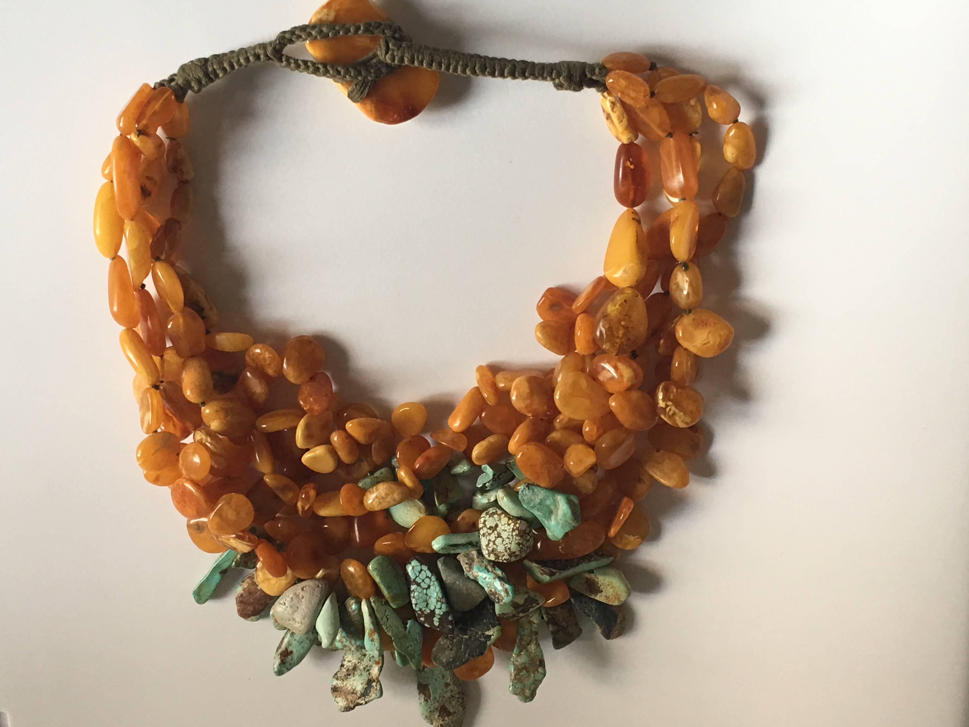 amber and turquoise necklace