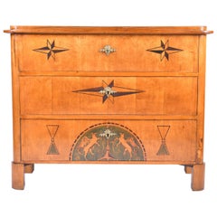 Baltic Biedermeir Satin Birch Chest of Drawers