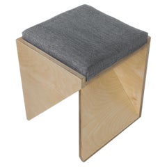 BALTIC BIRCH PLYWOOD STOOL with upholstered cushion