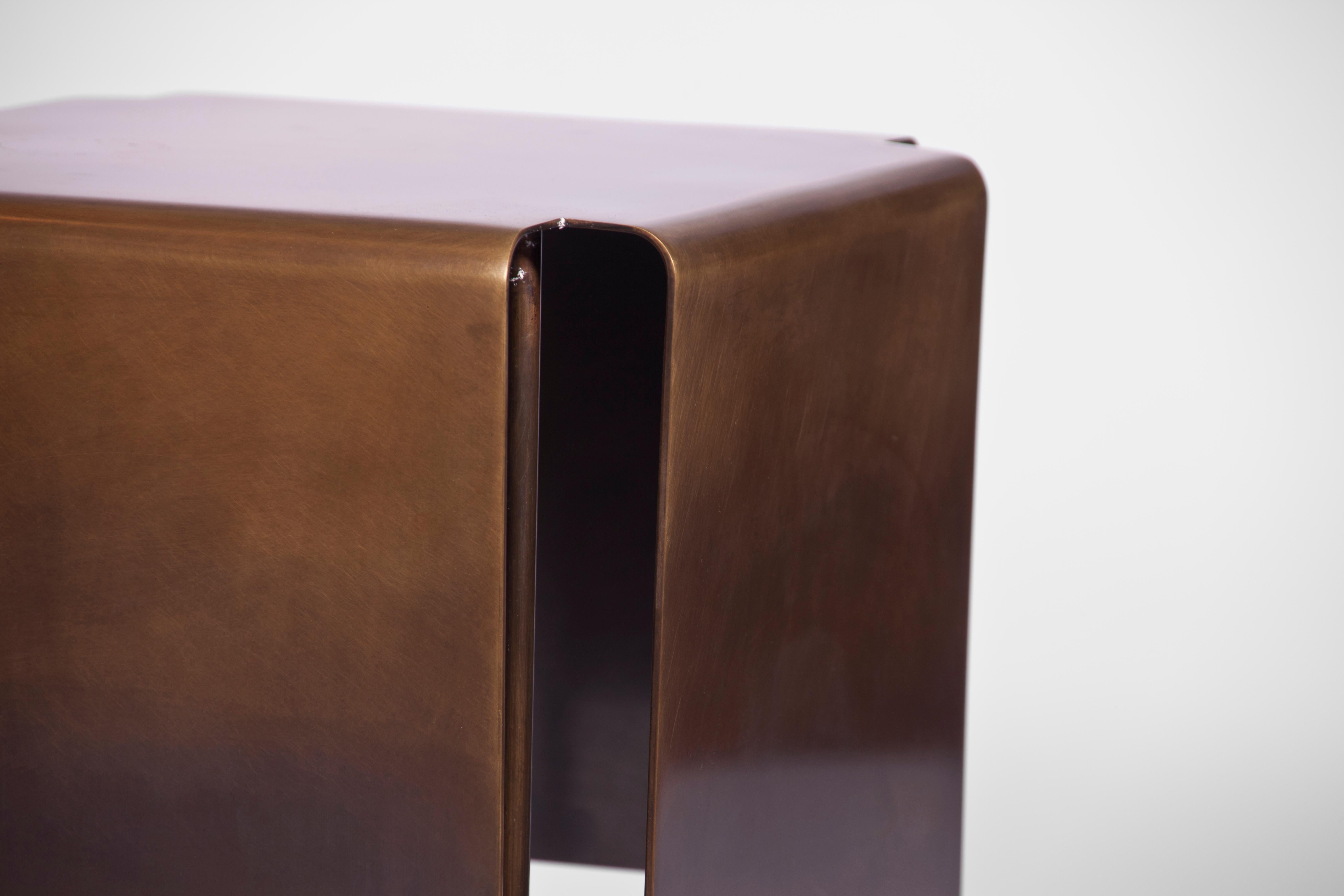 Post-Modern Baltic Darkened Bronze Side Table by Gentner Design For Sale