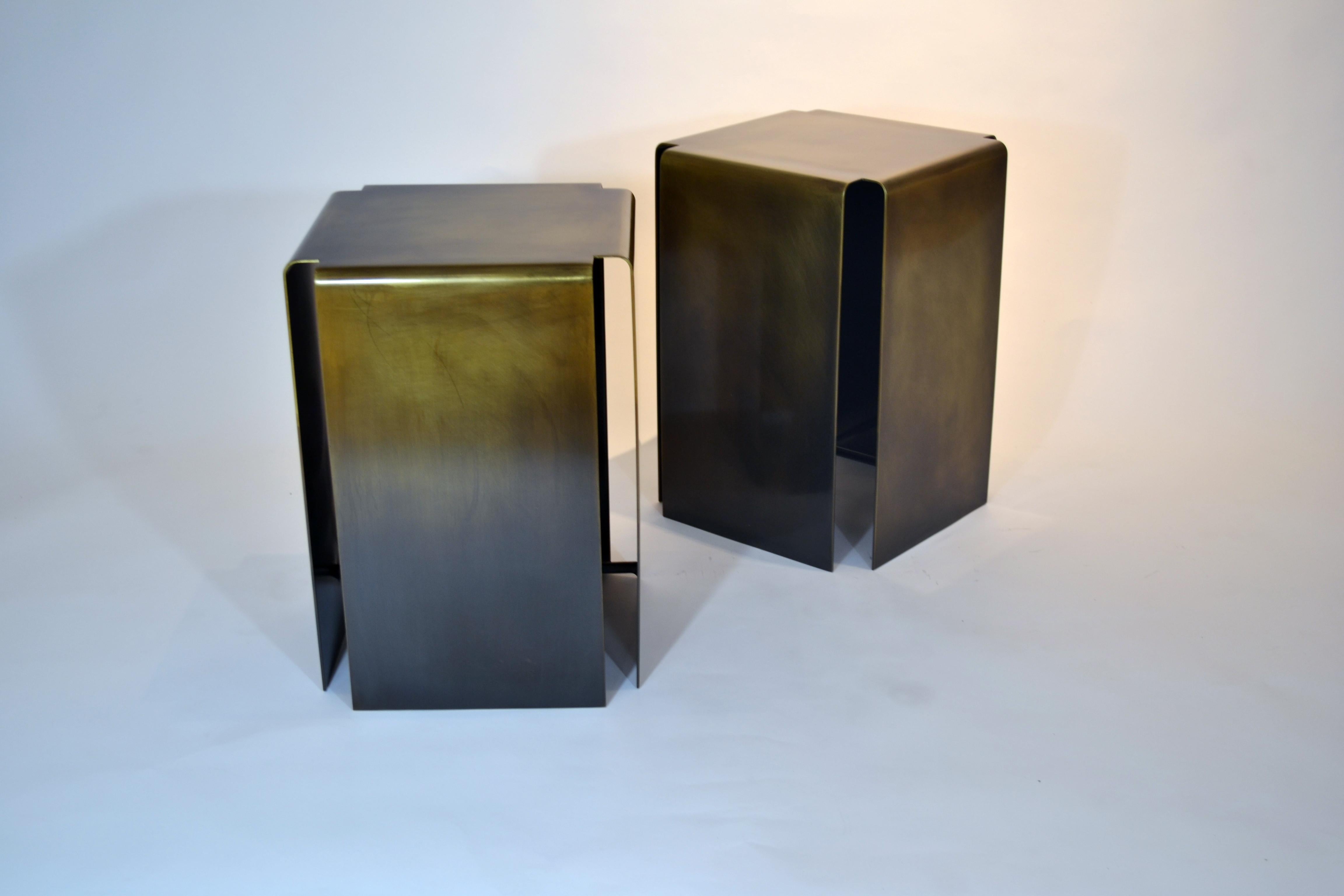 Baltic Darkened Bronze Side Table by Gentner Design In New Condition For Sale In Geneve, CH