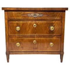 Antique Baltic Directoire Style Mahogany and Satinwood Inlaid Commode, circa 1800