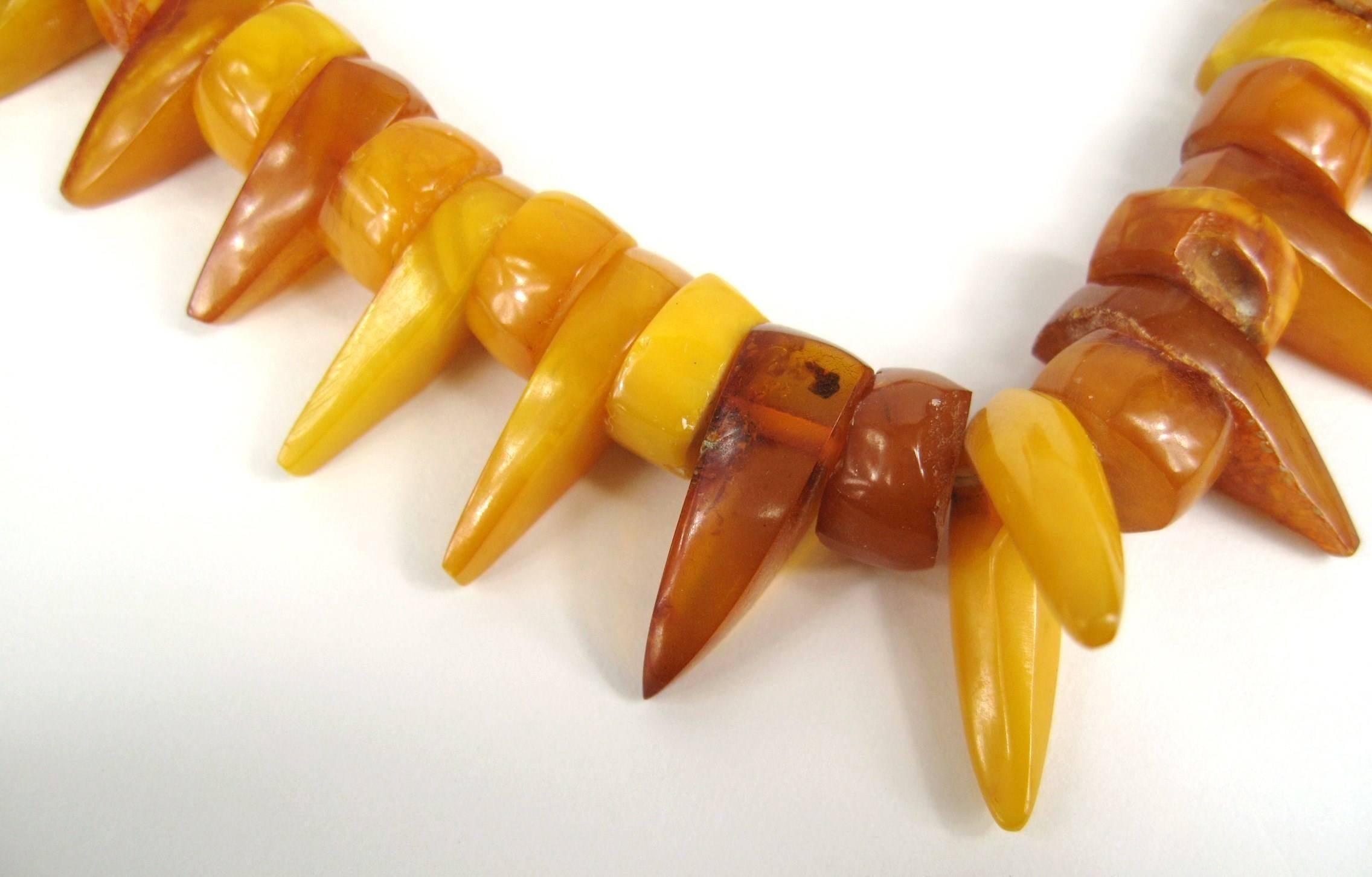 Women's or Men's Baltic Honey Amber Tribal Necklace  For Sale