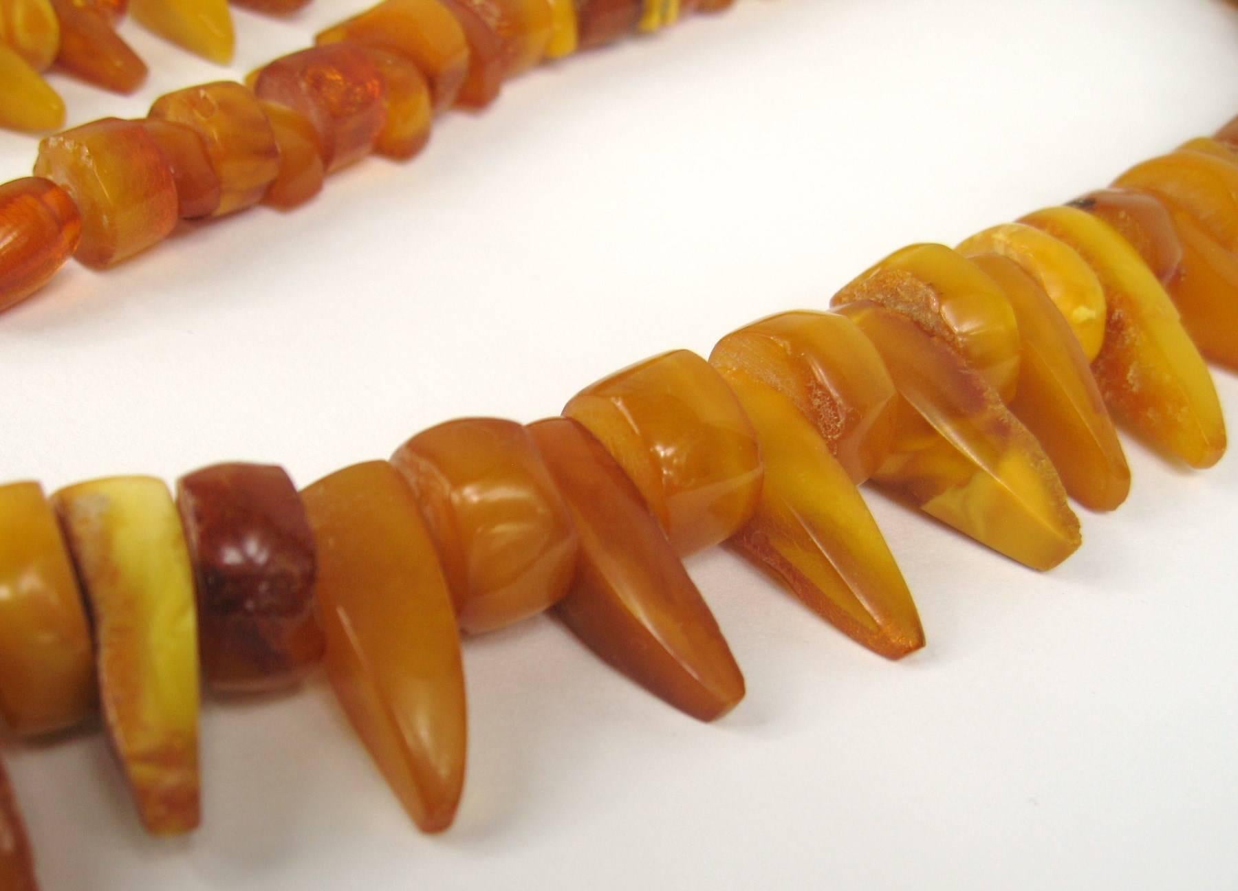 Baltic Honey Amber Tribal Necklace  For Sale 2