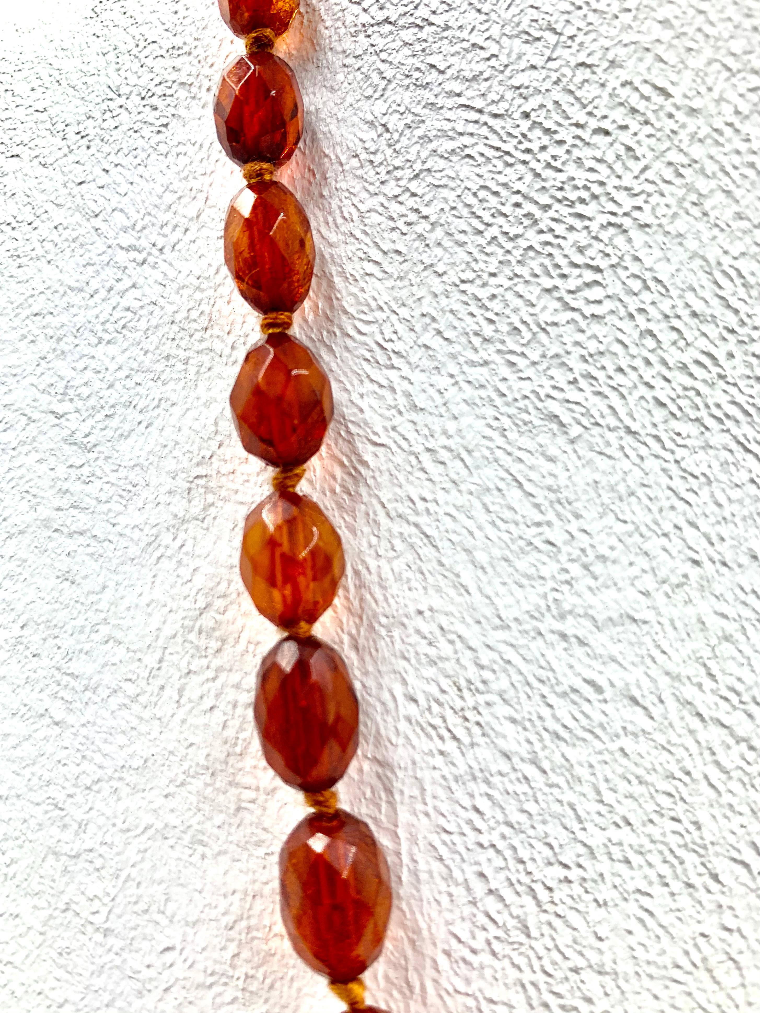 faceted amber necklace