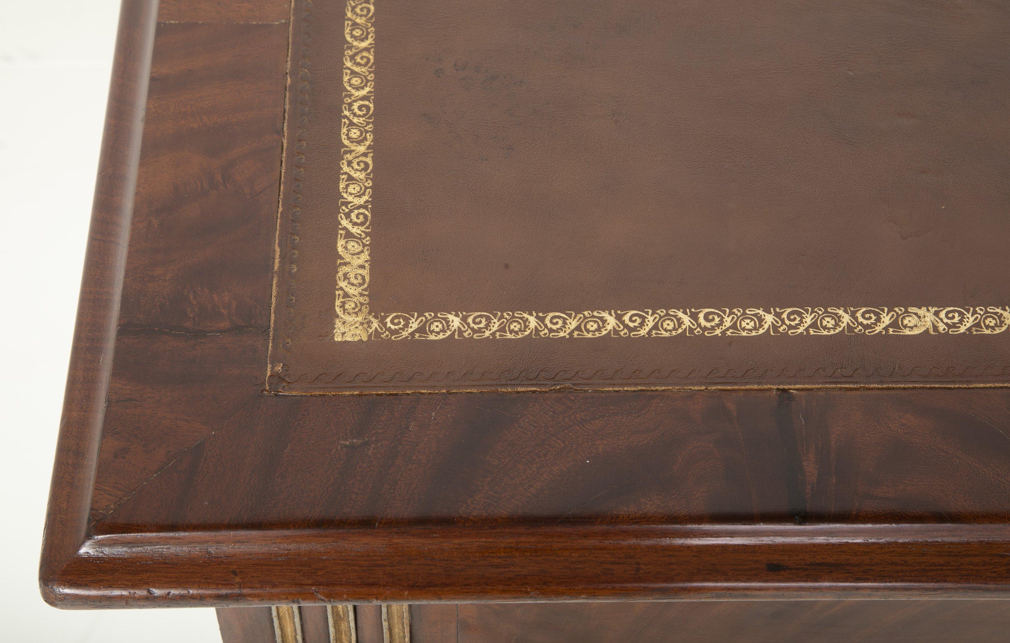 Baltic Mahogany Leather Top Writing Table 5