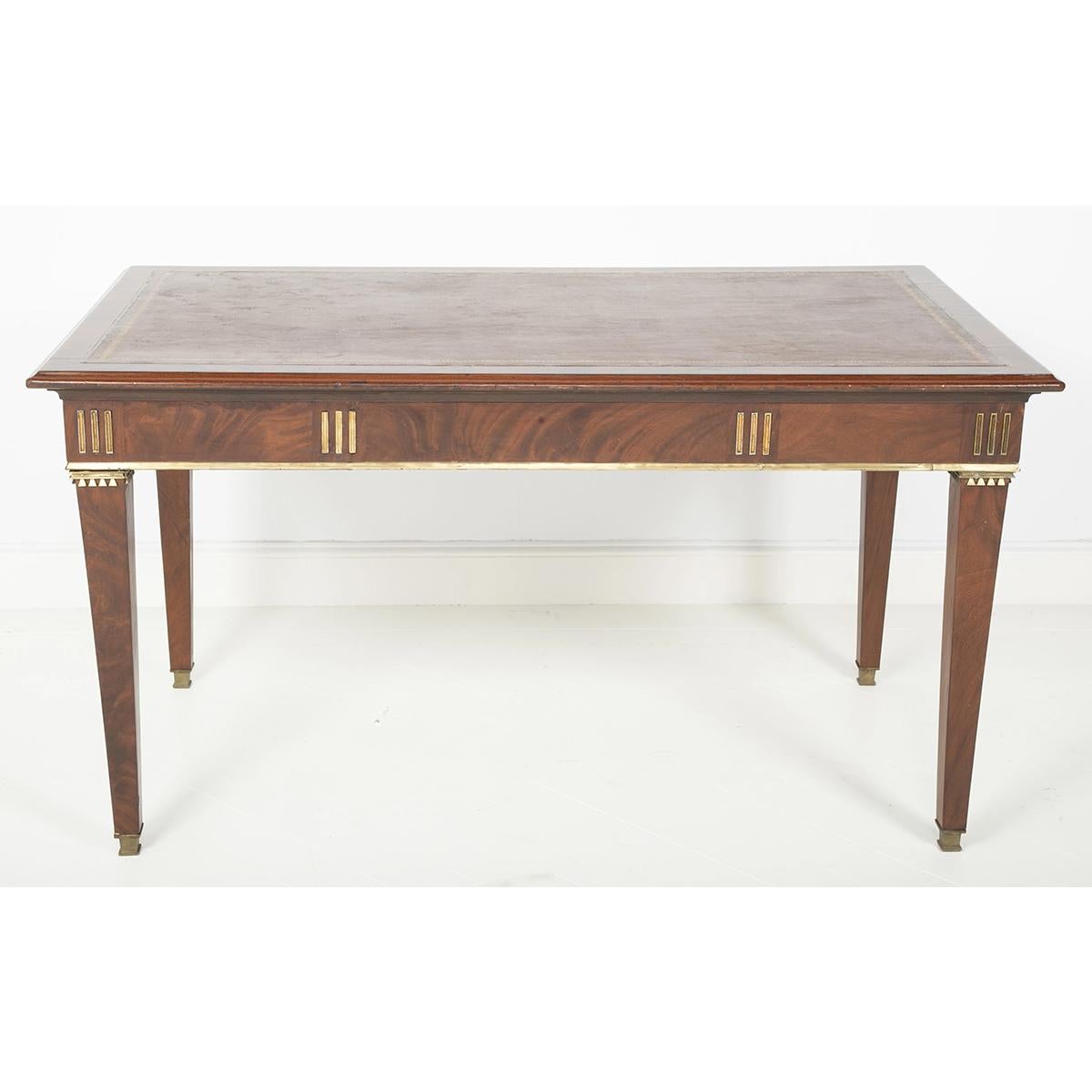 Baltic Mahogany Leather Top Writing Table 6