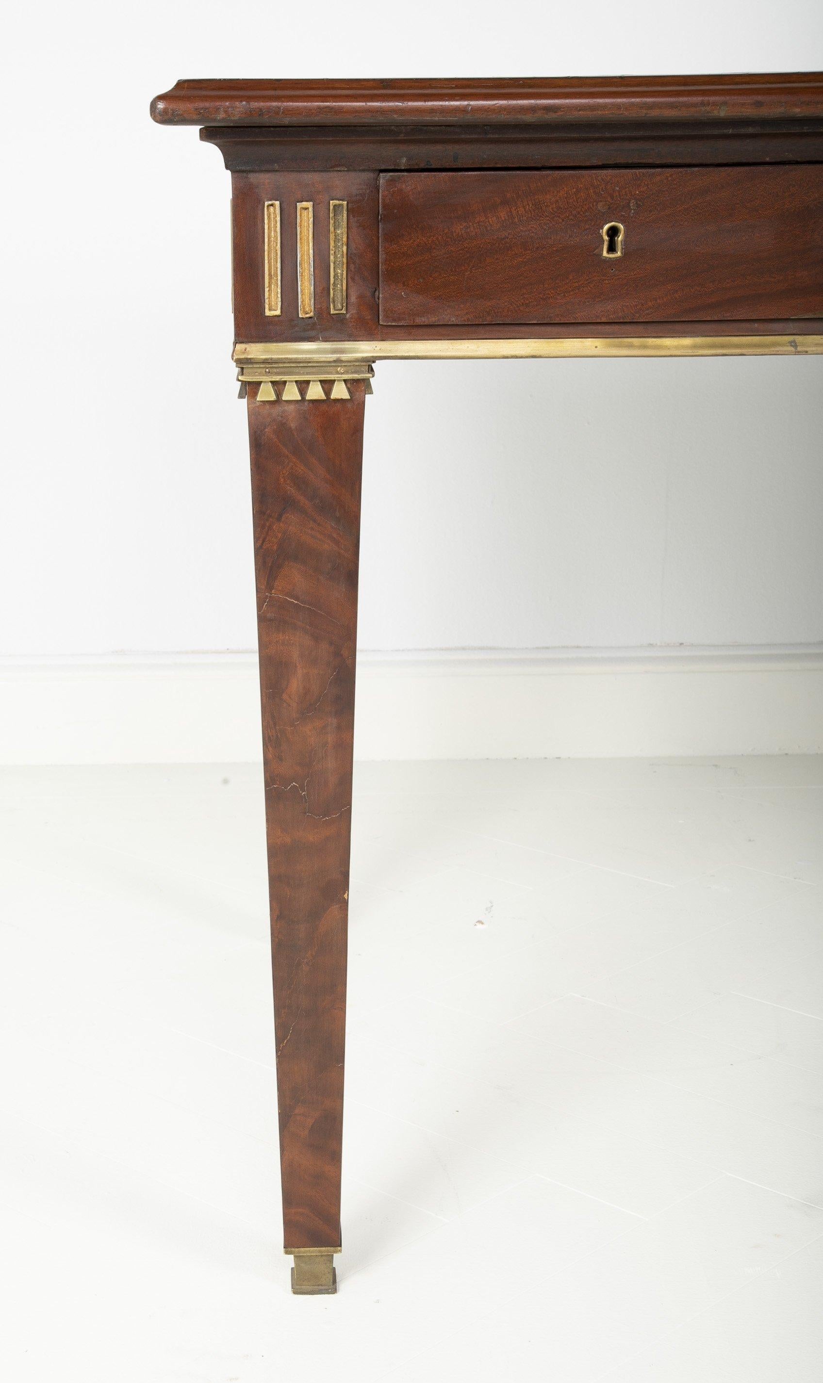Early 19th Century Baltic Mahogany Leather Top Writing Table