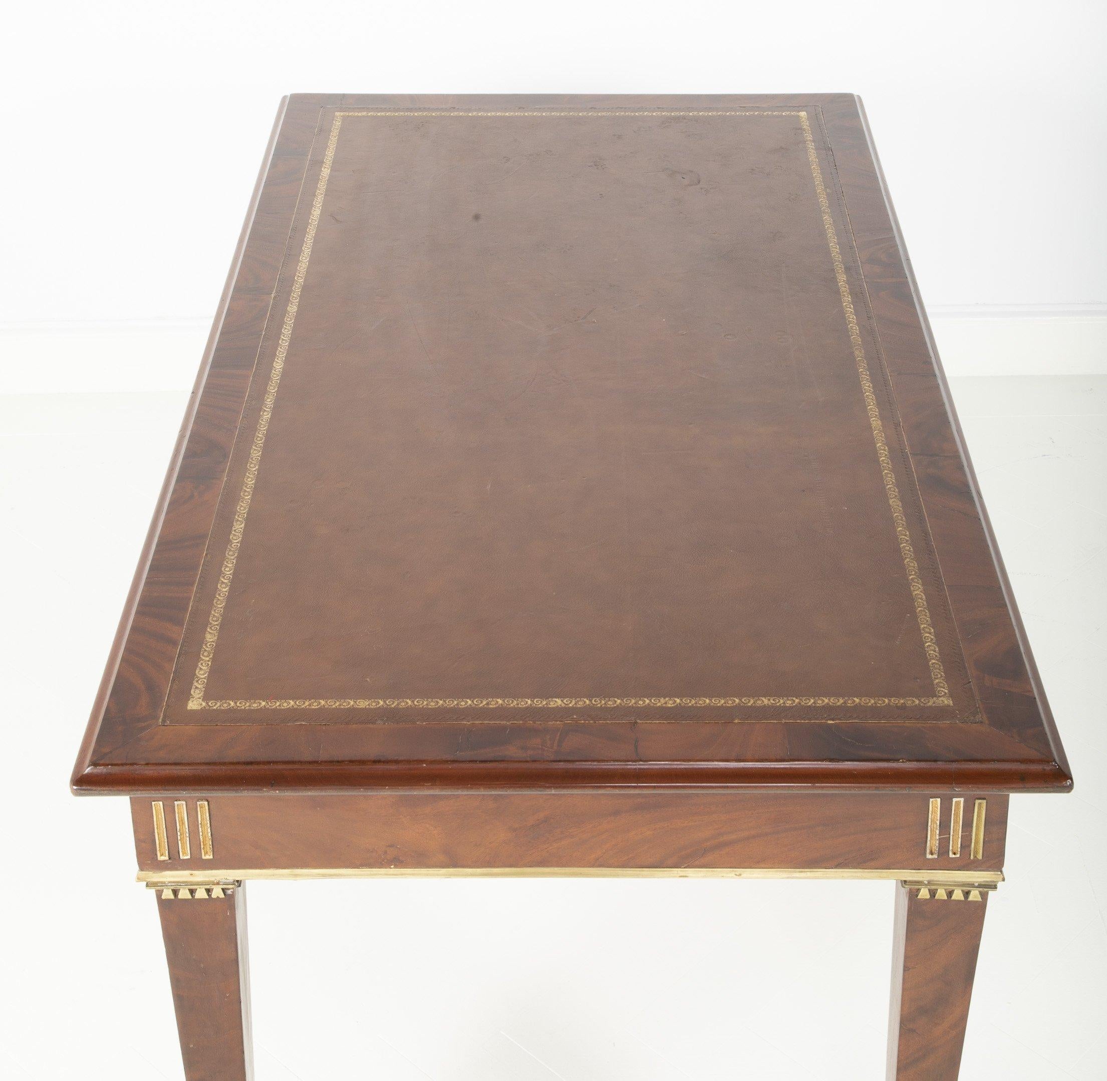 Baltic Mahogany Leather Top Writing Table 3