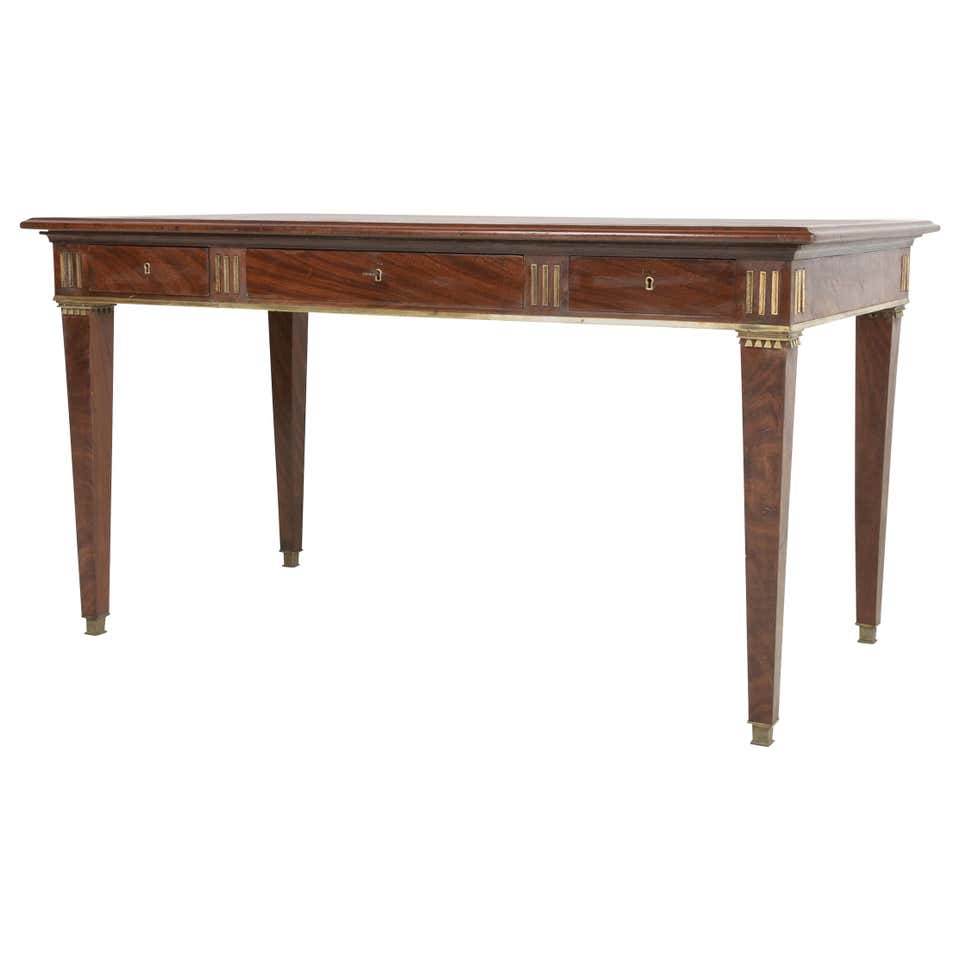 Chippendale Style Mahogany Leather Top Writing Desk Library Table at ...