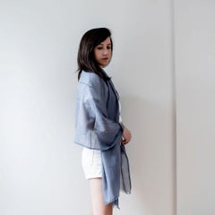Baltic Mist Soft Cotton Handwoven Scarf