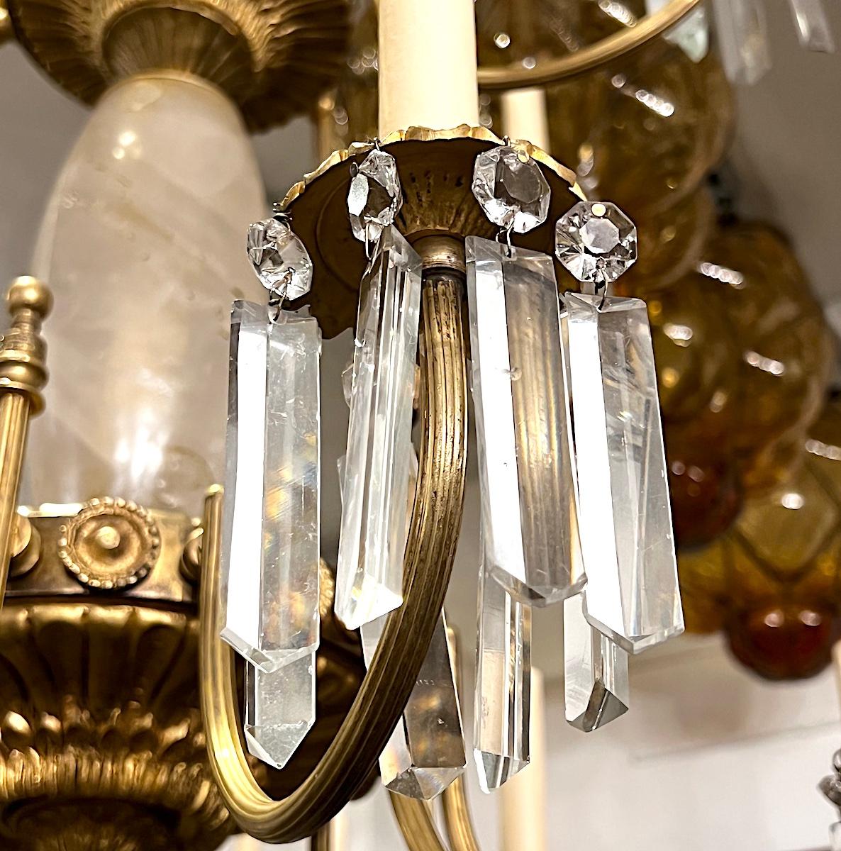 Early 20th Century Baltic Neoclassic Crystal Chandelier  For Sale