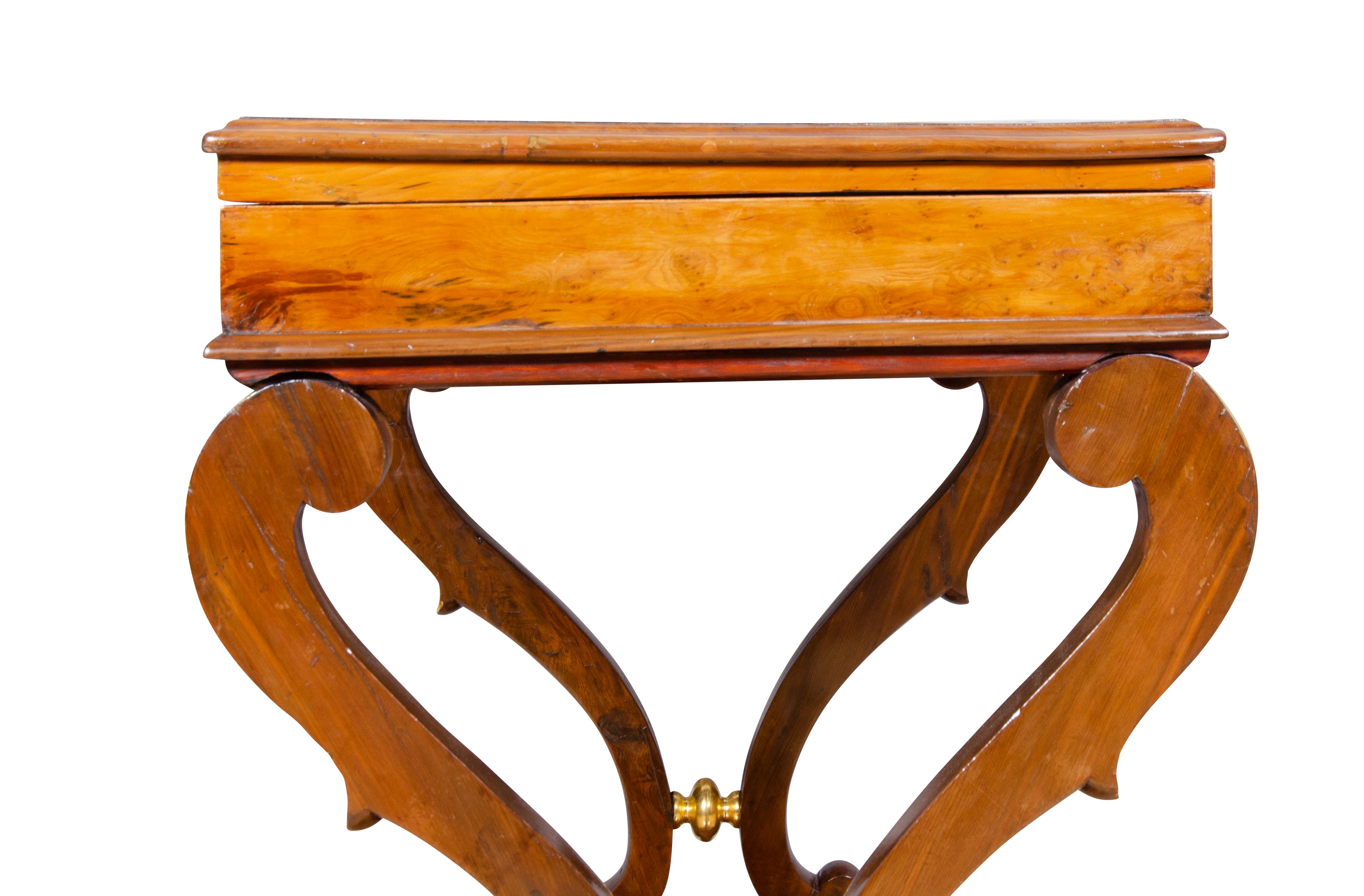 Baltic Neoclassic Yew Wood Games Table For Sale 5