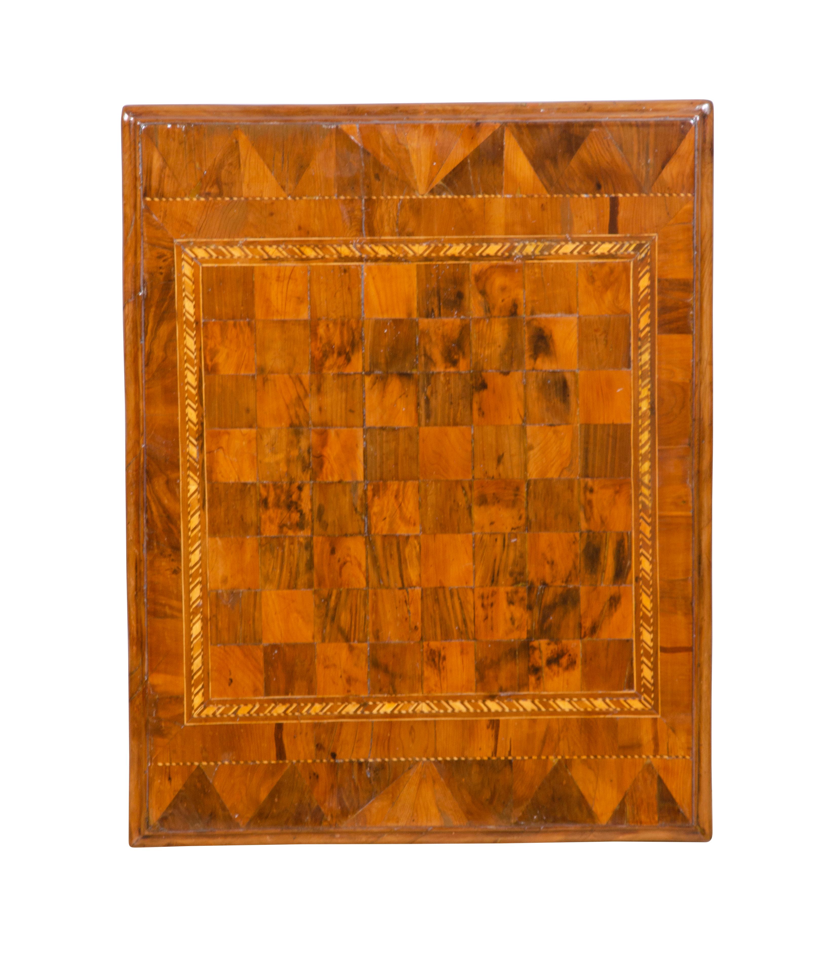 Baltic Neoclassic Yew Wood Games Table For Sale 14