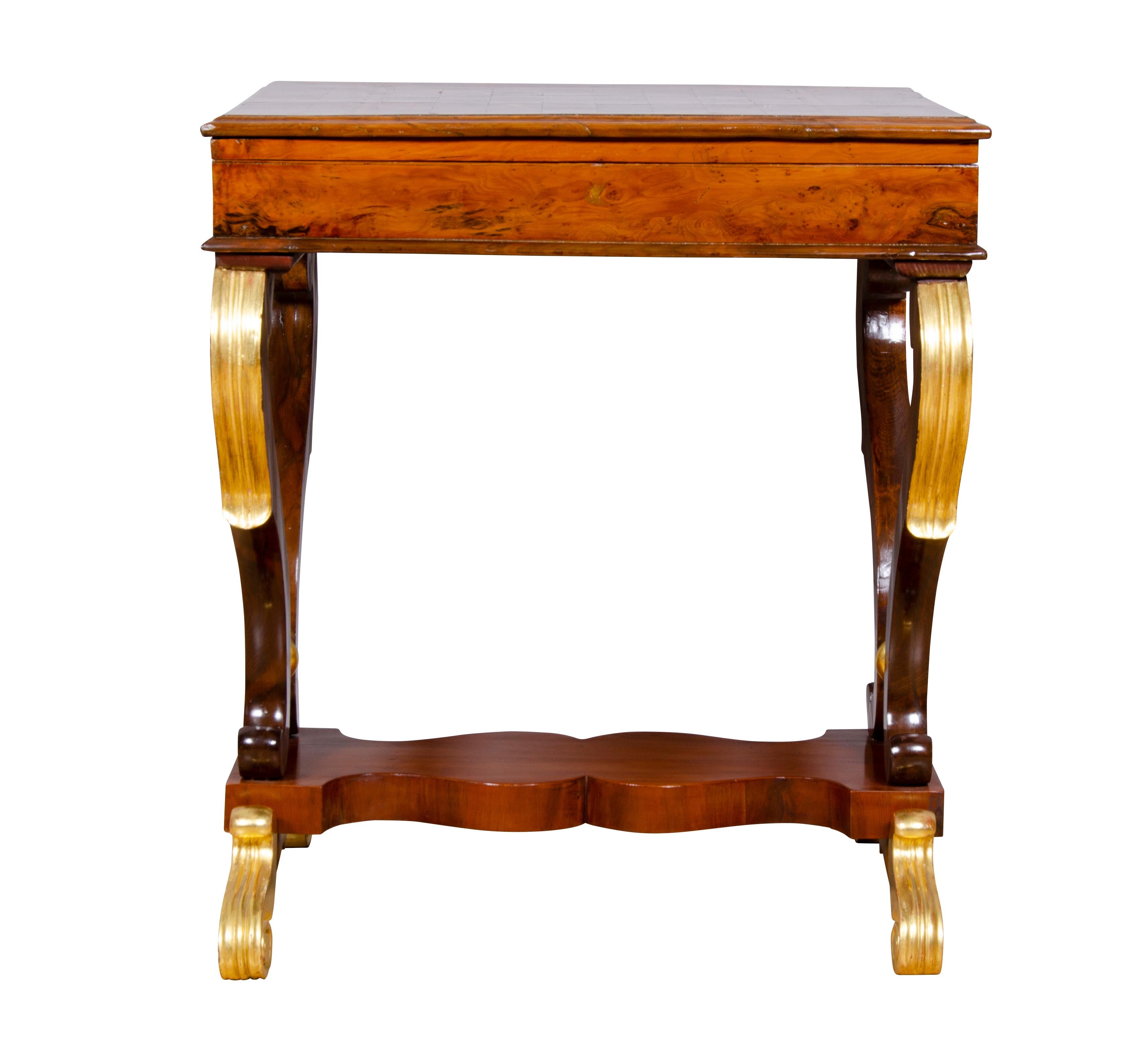 Greek Revival Baltic Neoclassic Yew Wood Games Table For Sale