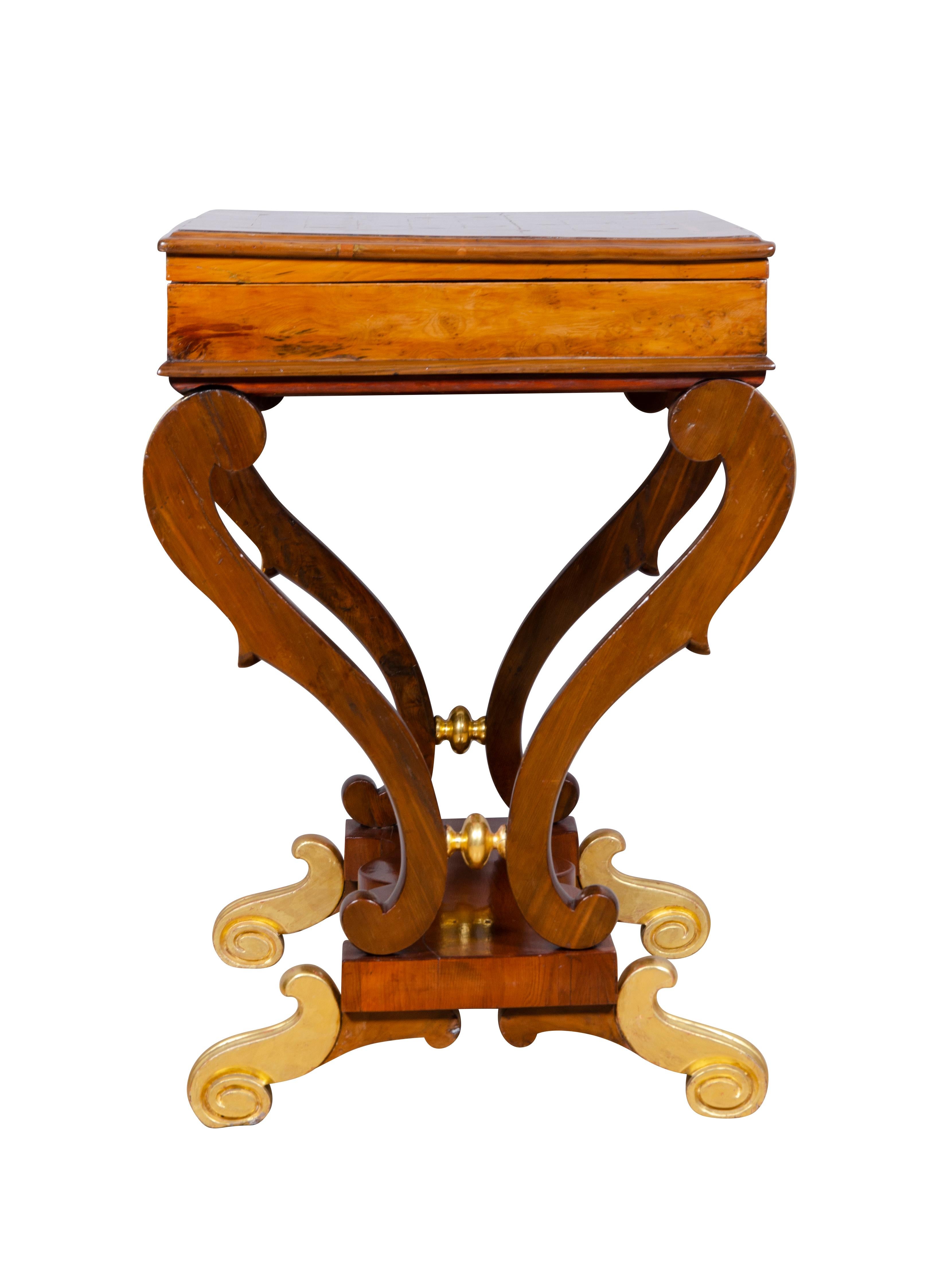 Mid-19th Century Baltic Neoclassic Yew Wood Games Table For Sale