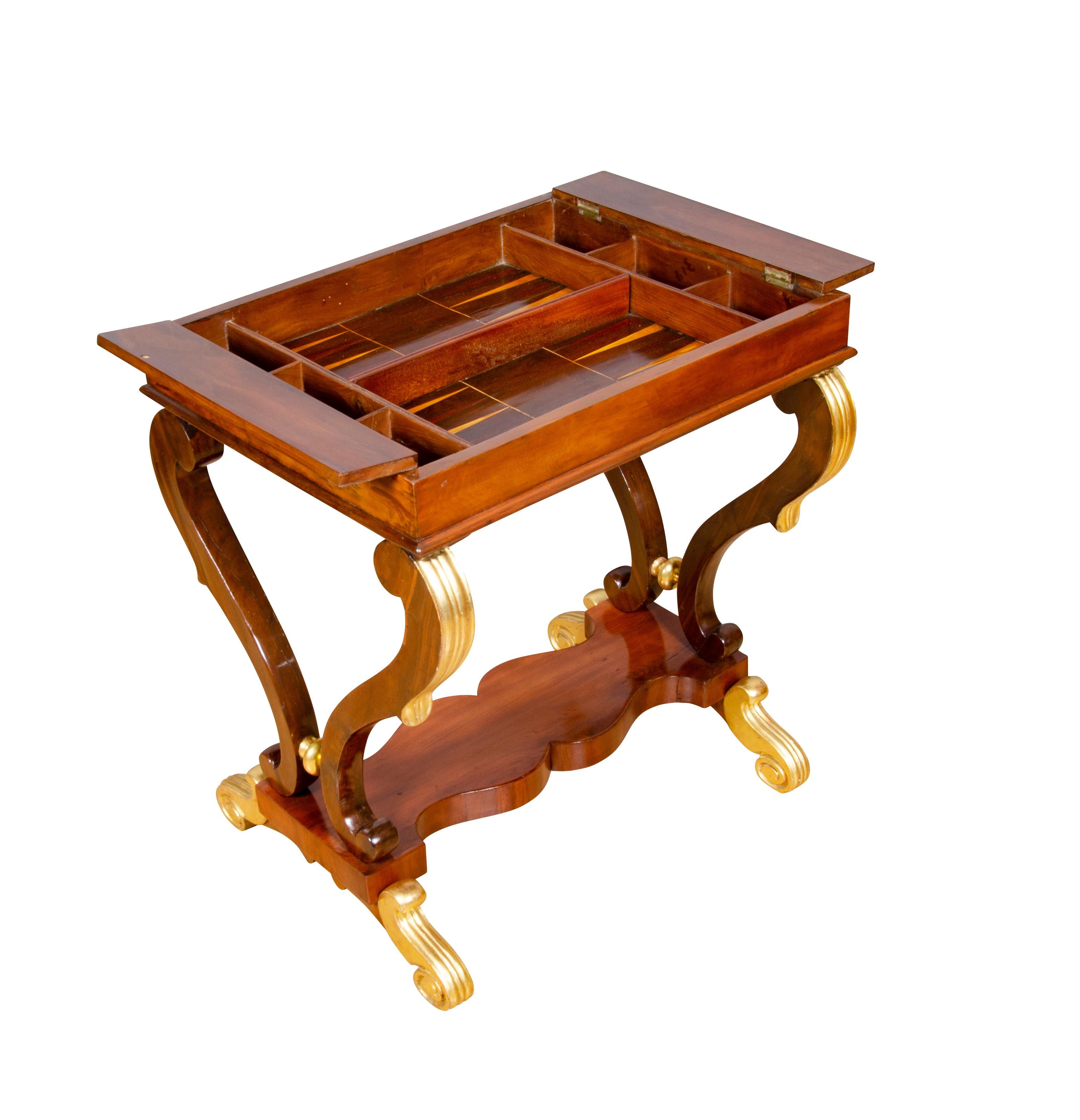 Baltic Neoclassic Yew Wood Games Table For Sale 3