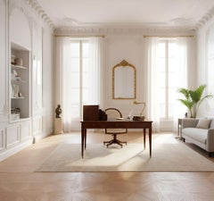 Baltic Neoclassical Mahogany, Brass & Leather Writing Desk, late 19th century