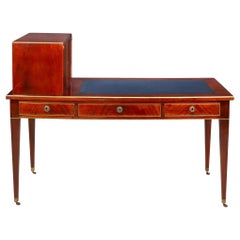 Baltic Neoclassical Mahogany, Brass & Leather Writing Desk, late 19th century