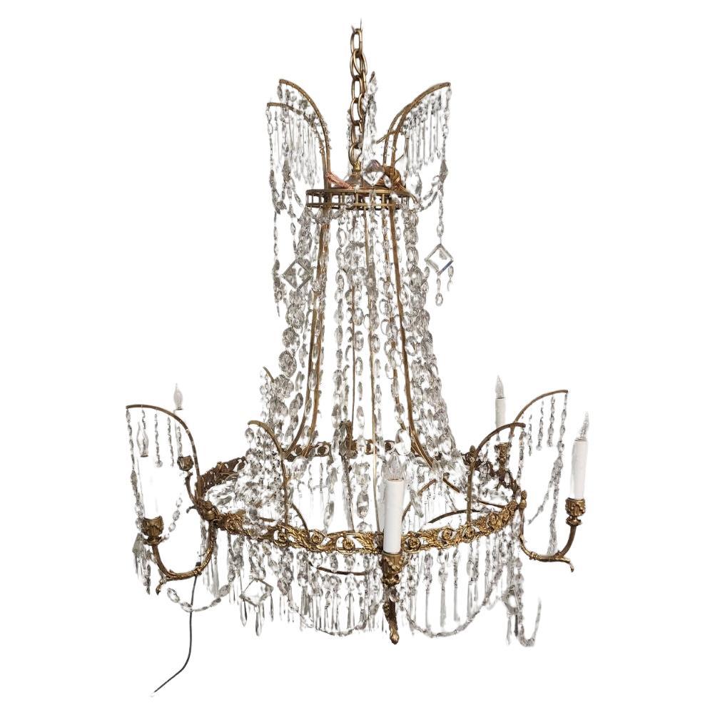 Baltic Neoclassical Style Gilt Bronze Chandelier