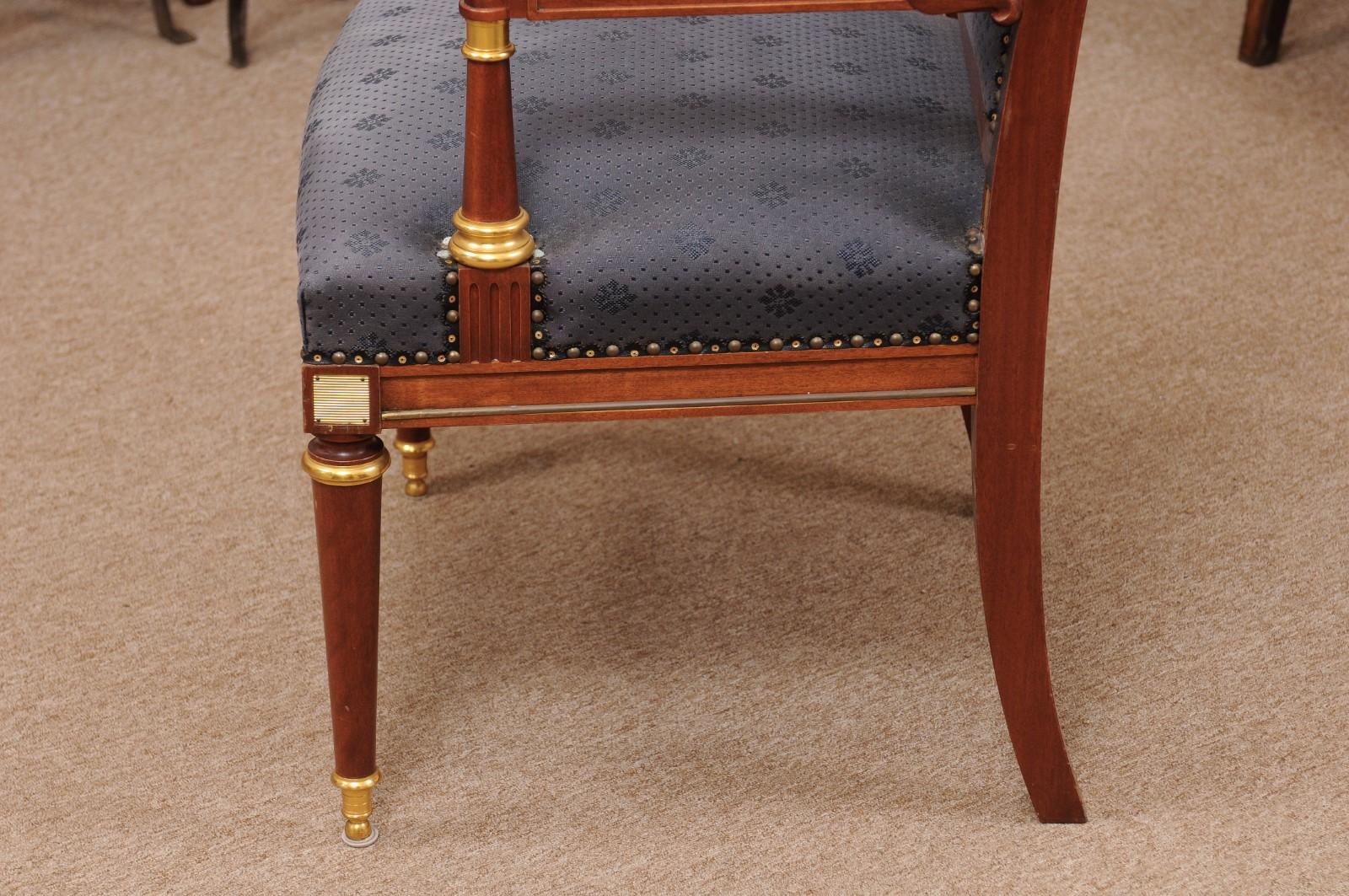 Baltic Neoclassical Style Mahogany Fauteuil with Ormolu Mounts, 20th Century For Sale 9