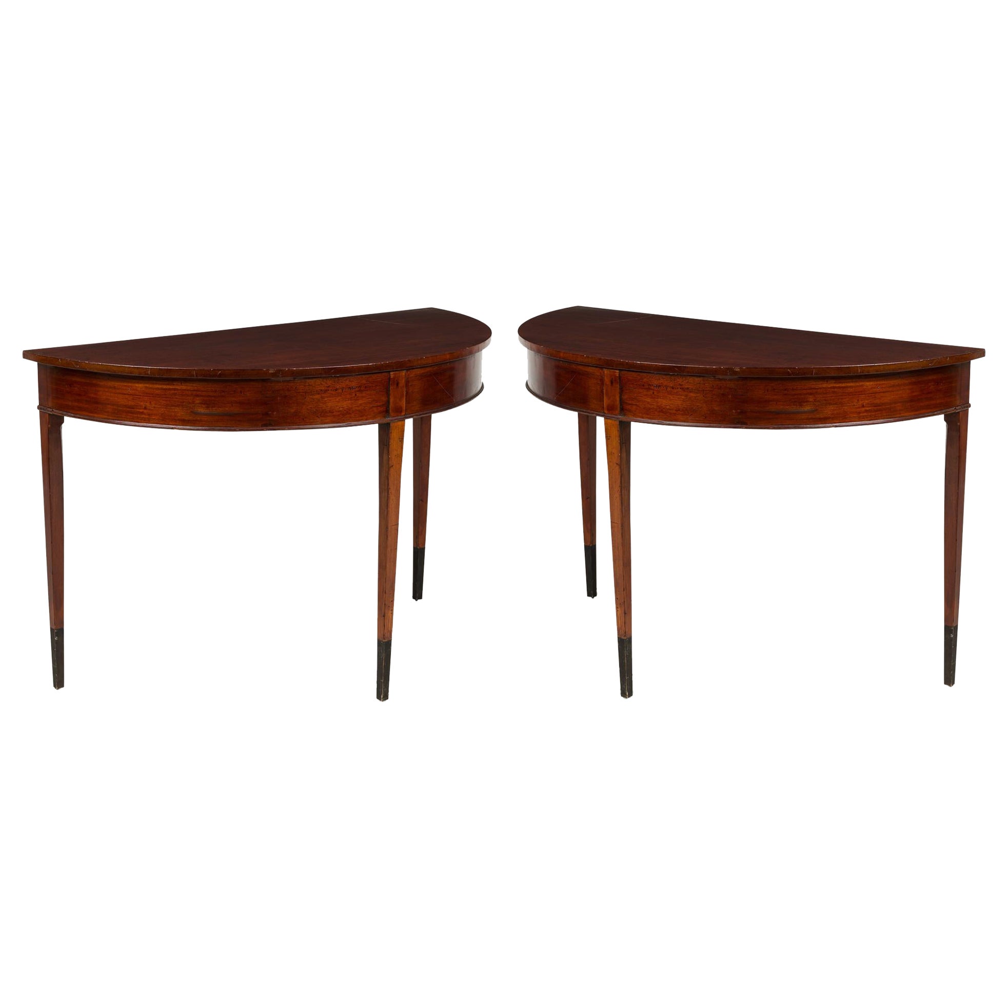 Baltic Pair Demi Lune Console Tables circa 1800 18000.00 en vente