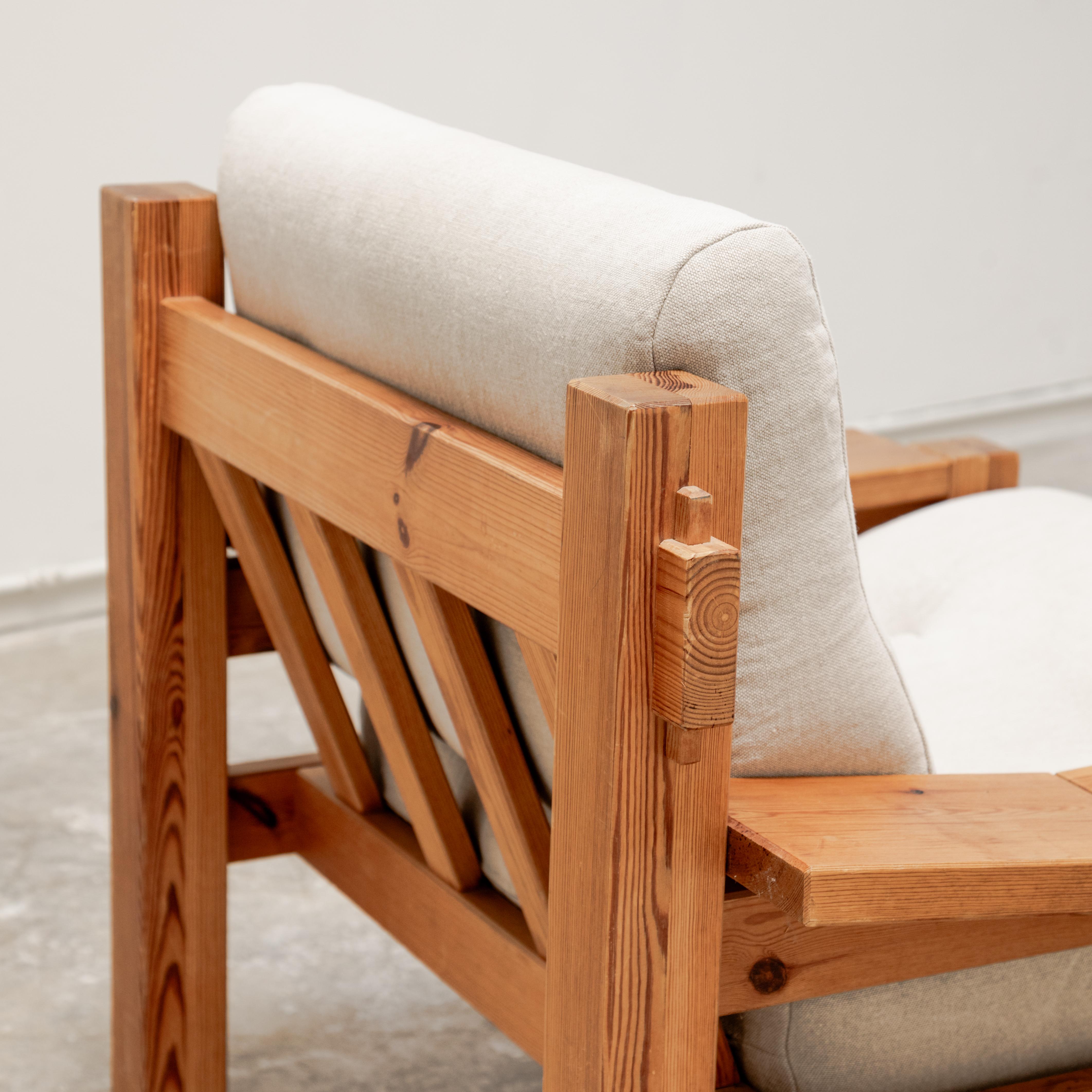 Poltrone scandinave brutaliste in pino baltico in vendita 6