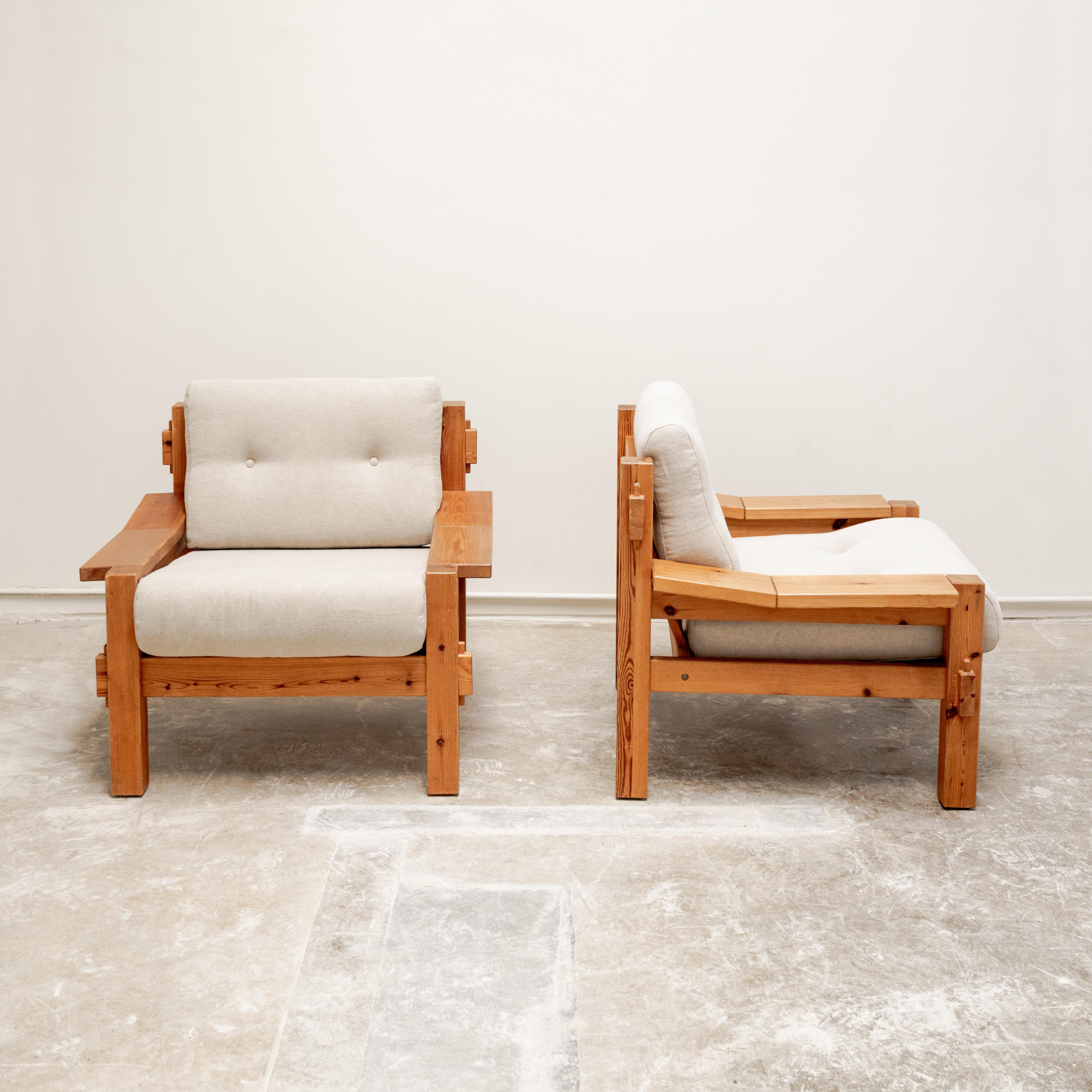 Danese Poltrone scandinave brutaliste in pino baltico in vendita