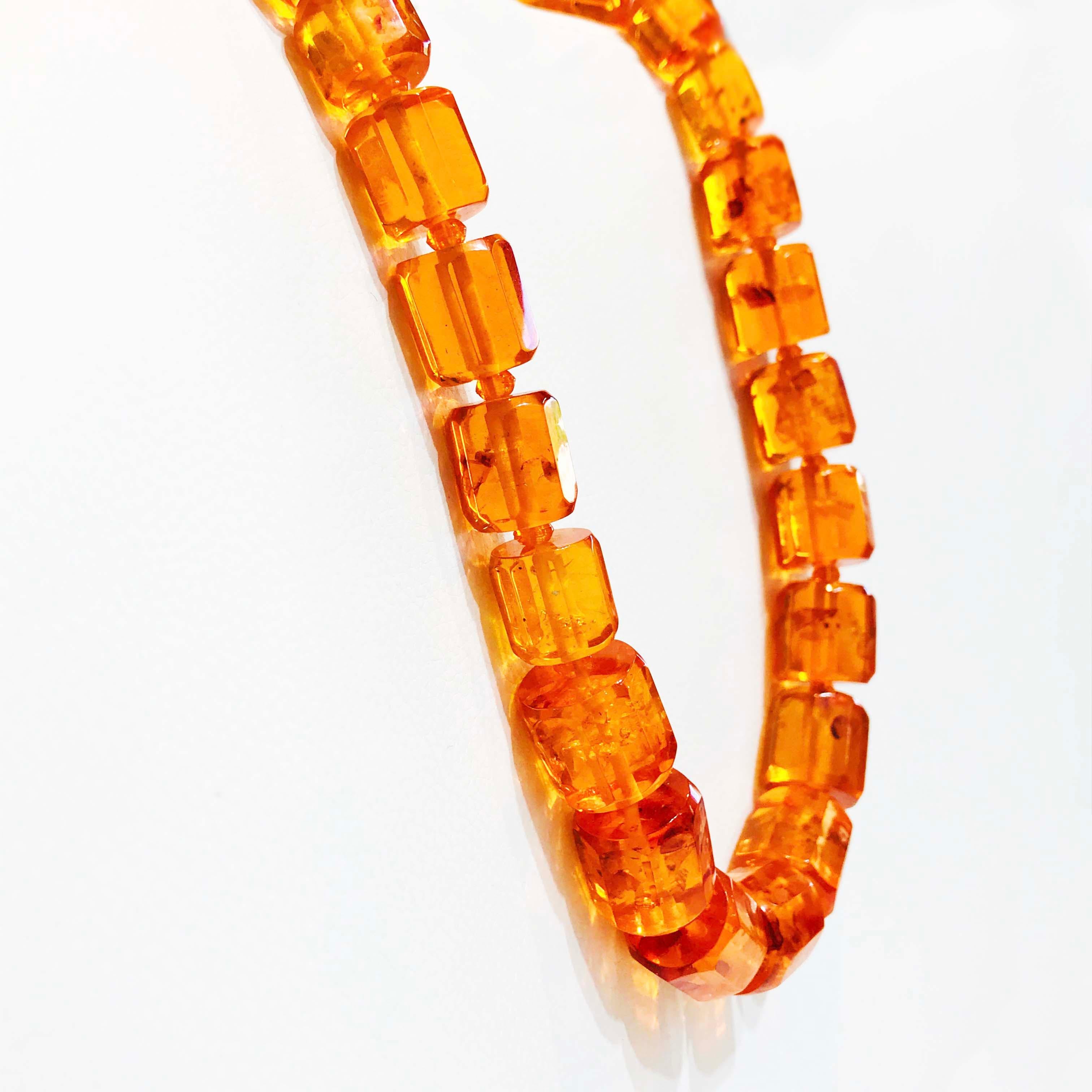 These Baltic Sea Amber beads are one of a kind! Each bead is made with amazing genuine amber pieces that have been hand made and polished to produce the most unique design. The necklace is 30 inches long and comfortable to wear! The bold amber goes