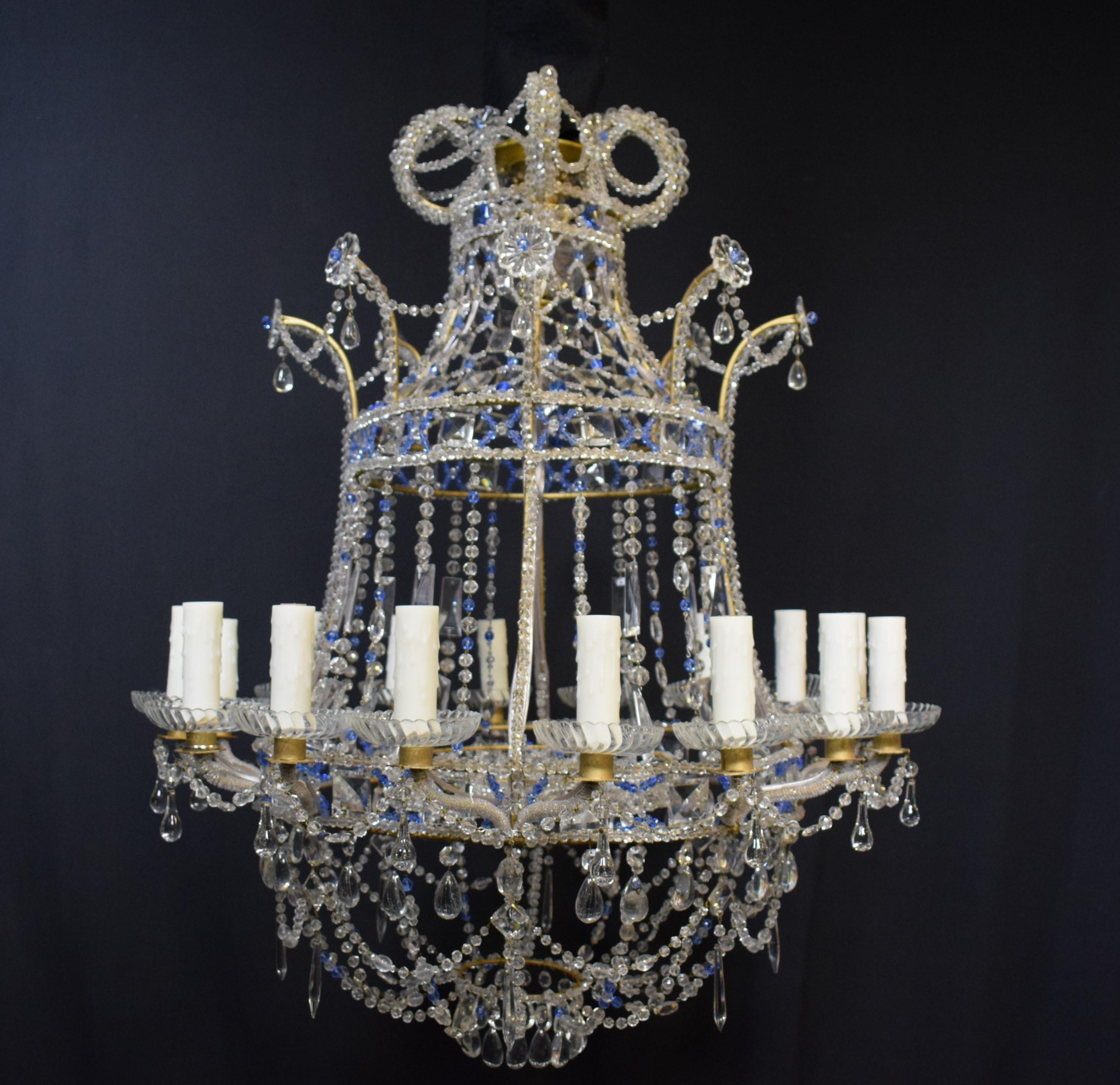 basket style chandelier