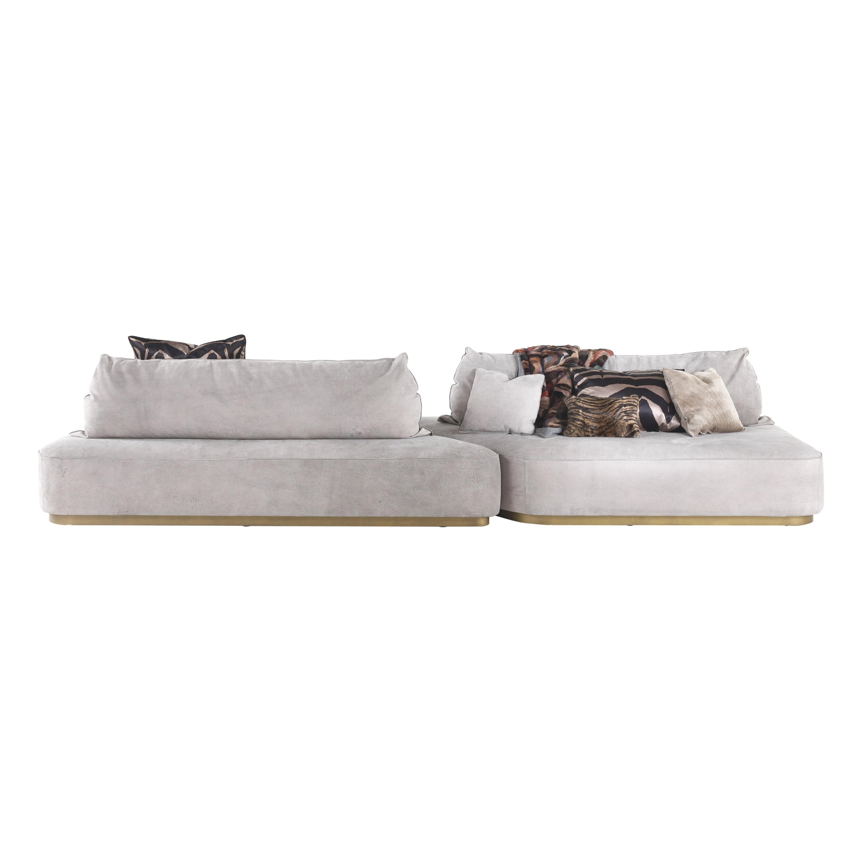 Modulares Baltimora-Sofa aus Leder des 21. Jahrhunderts von Roberto Cavalli Home Interiors