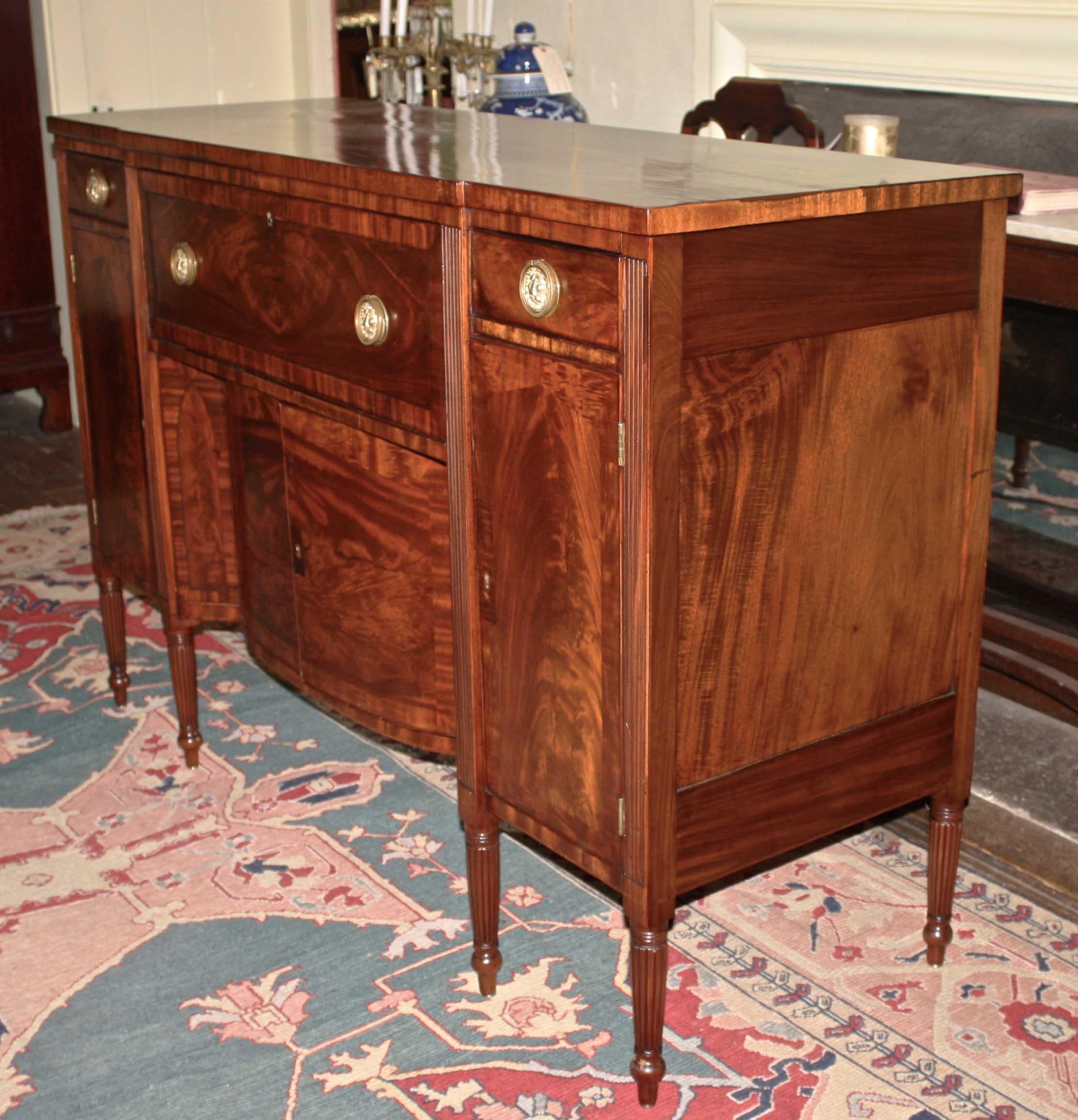 Hand-Carved Baltimore Federal Sideboard with 'Butler's Secretary' For Sale