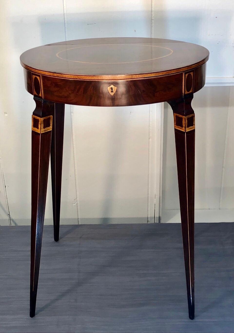 Baltimore Inlay Oval Work Table, Early 19th Century 8