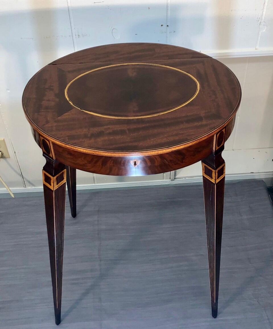 Federal Baltimore Inlay Oval Work Table, Early 19th Century