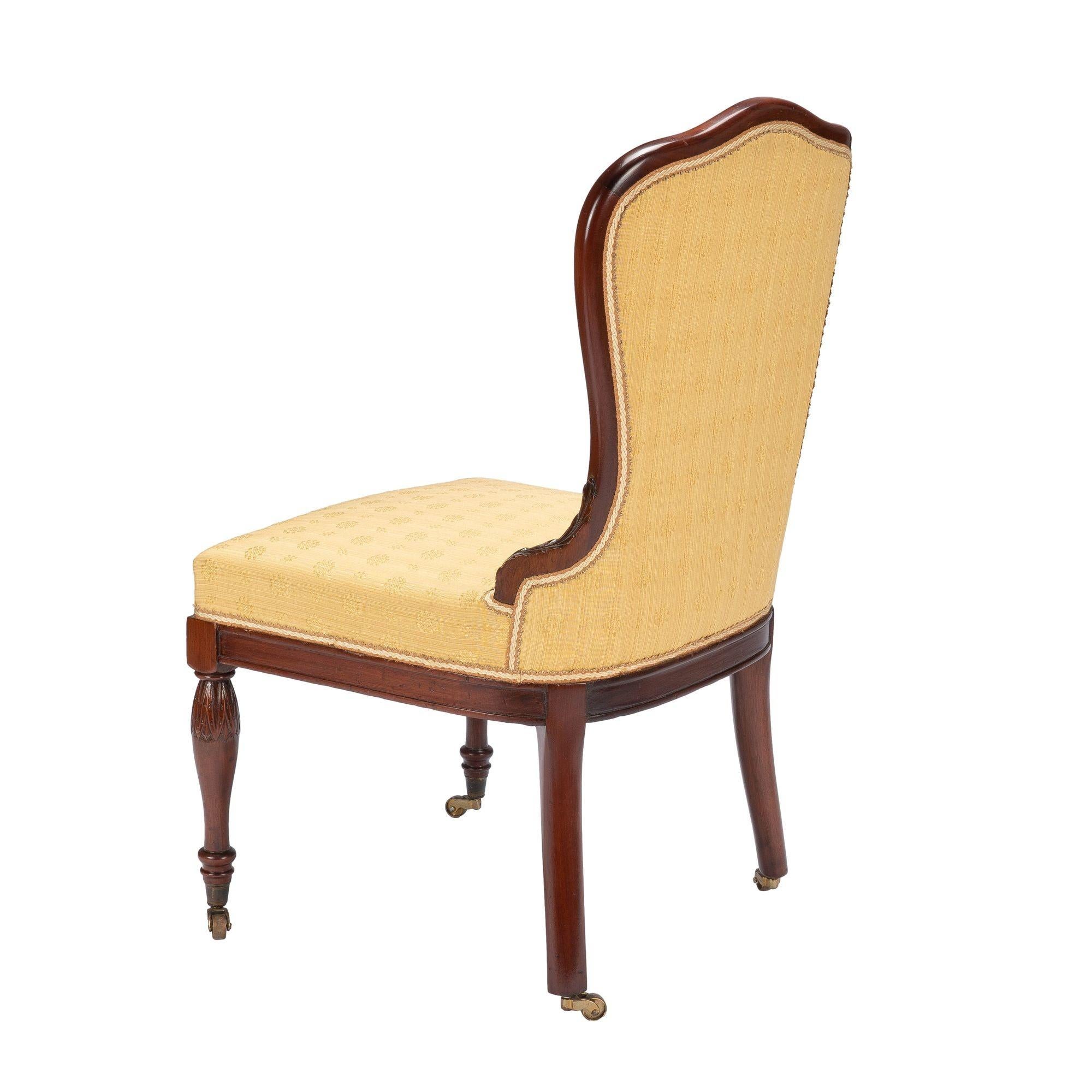 American Baltimore Louis XVI Revival Upholstered Slipper Chair, '1850-75' For Sale