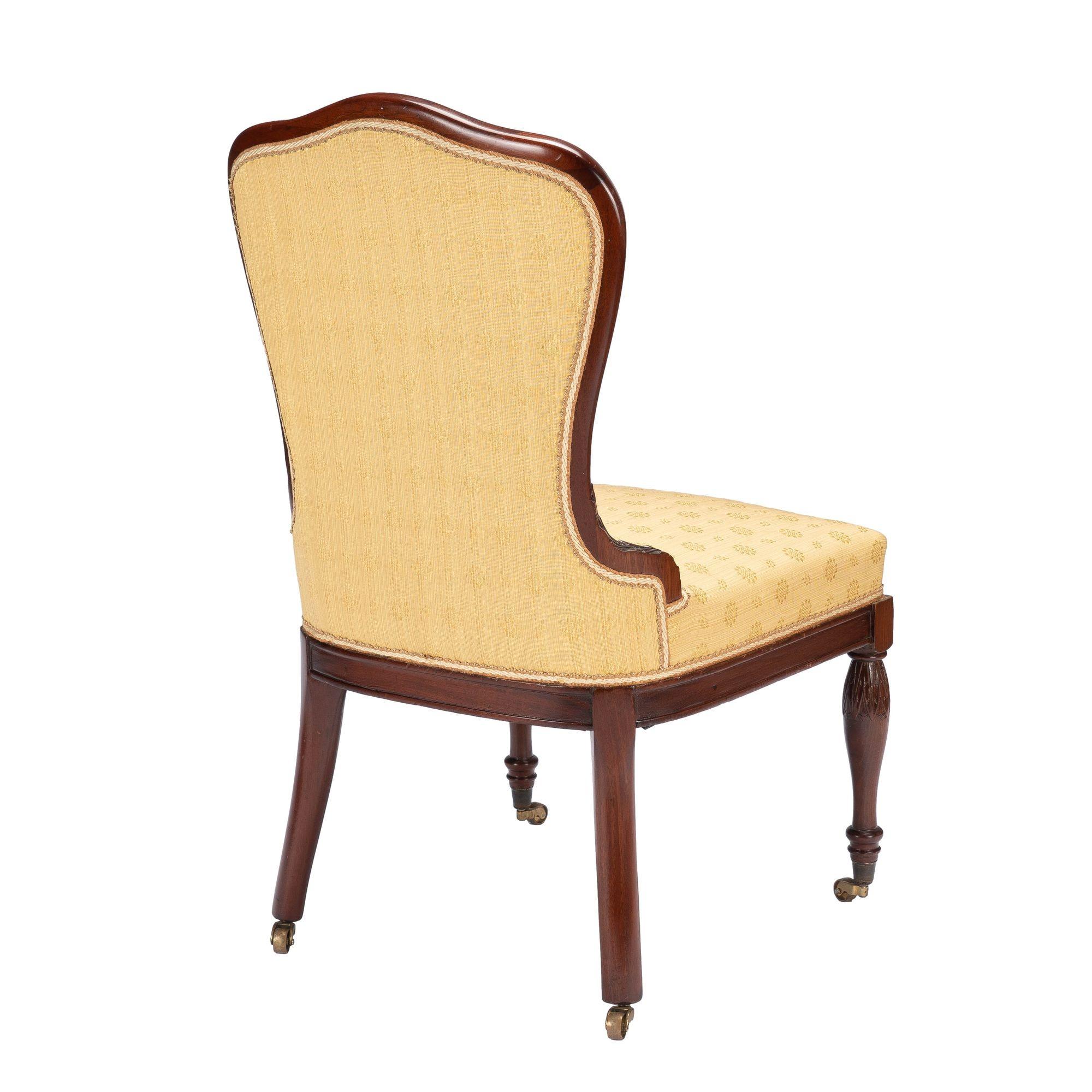 19th Century Baltimore Louis XVI Revival Upholstered Slipper Chair, '1850-75' For Sale