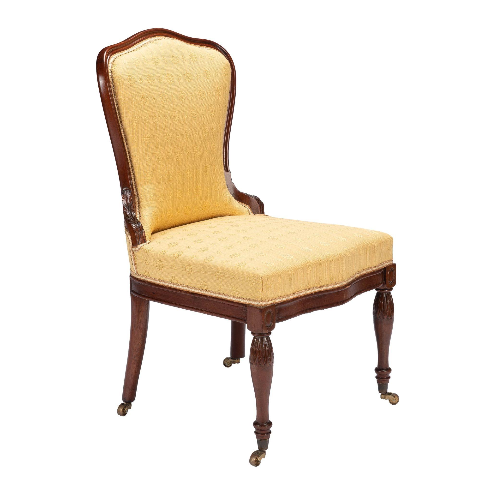 Baltimore Louis XVI Revival Upholstered Slipper Chair, '1850-75' For Sale 1