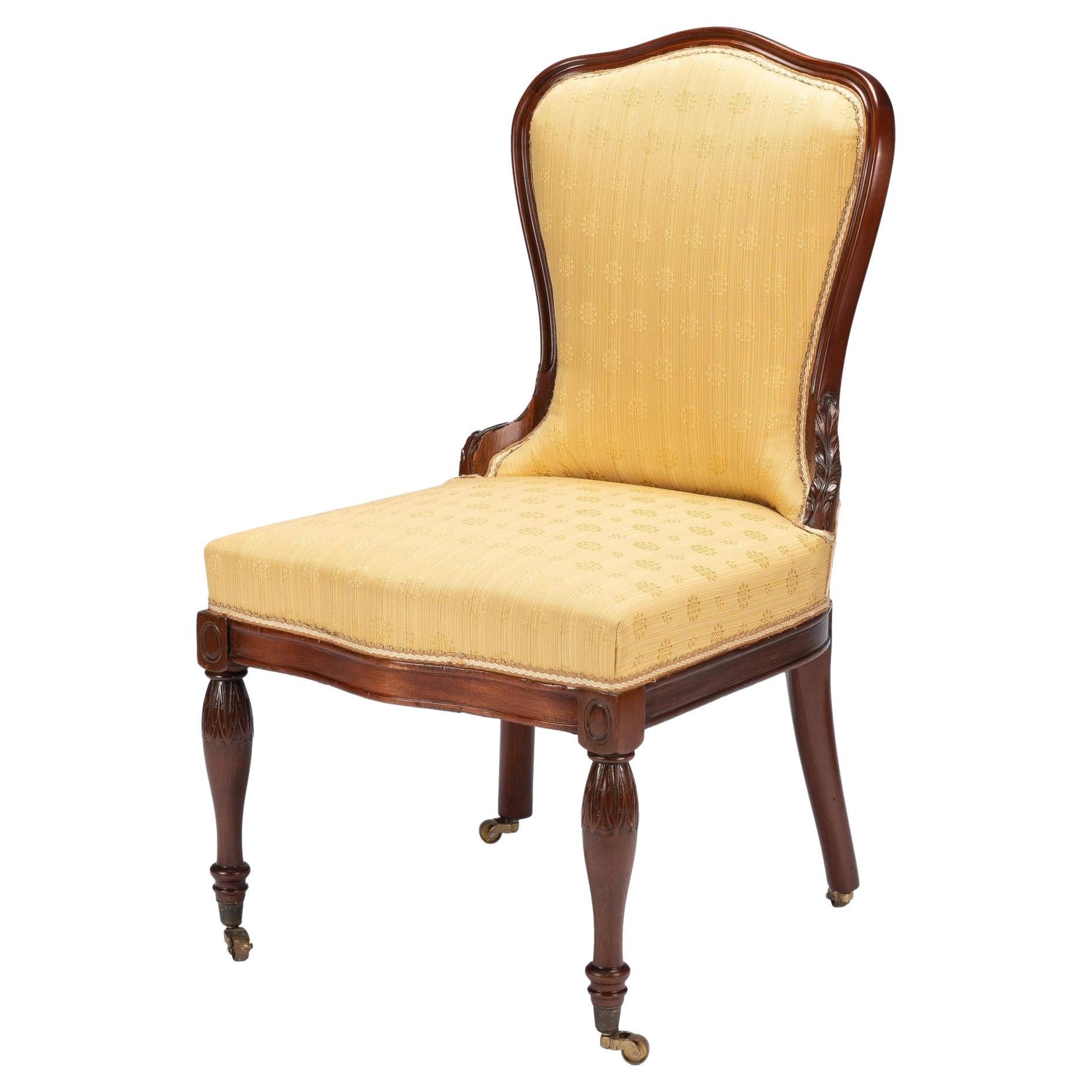 Baltimore Louis XVI Revival Upholstered Slipper Chair, '1850-75' For Sale