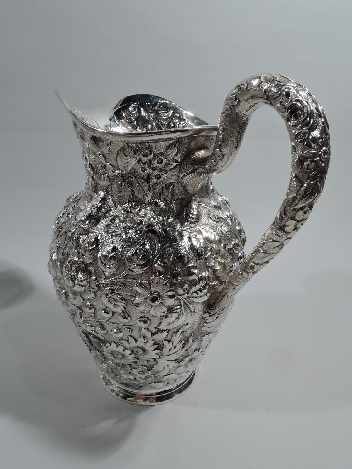 Repoussé Baltimore Repousse Sterling Silver Drinks Set with Pitcher & Goblets