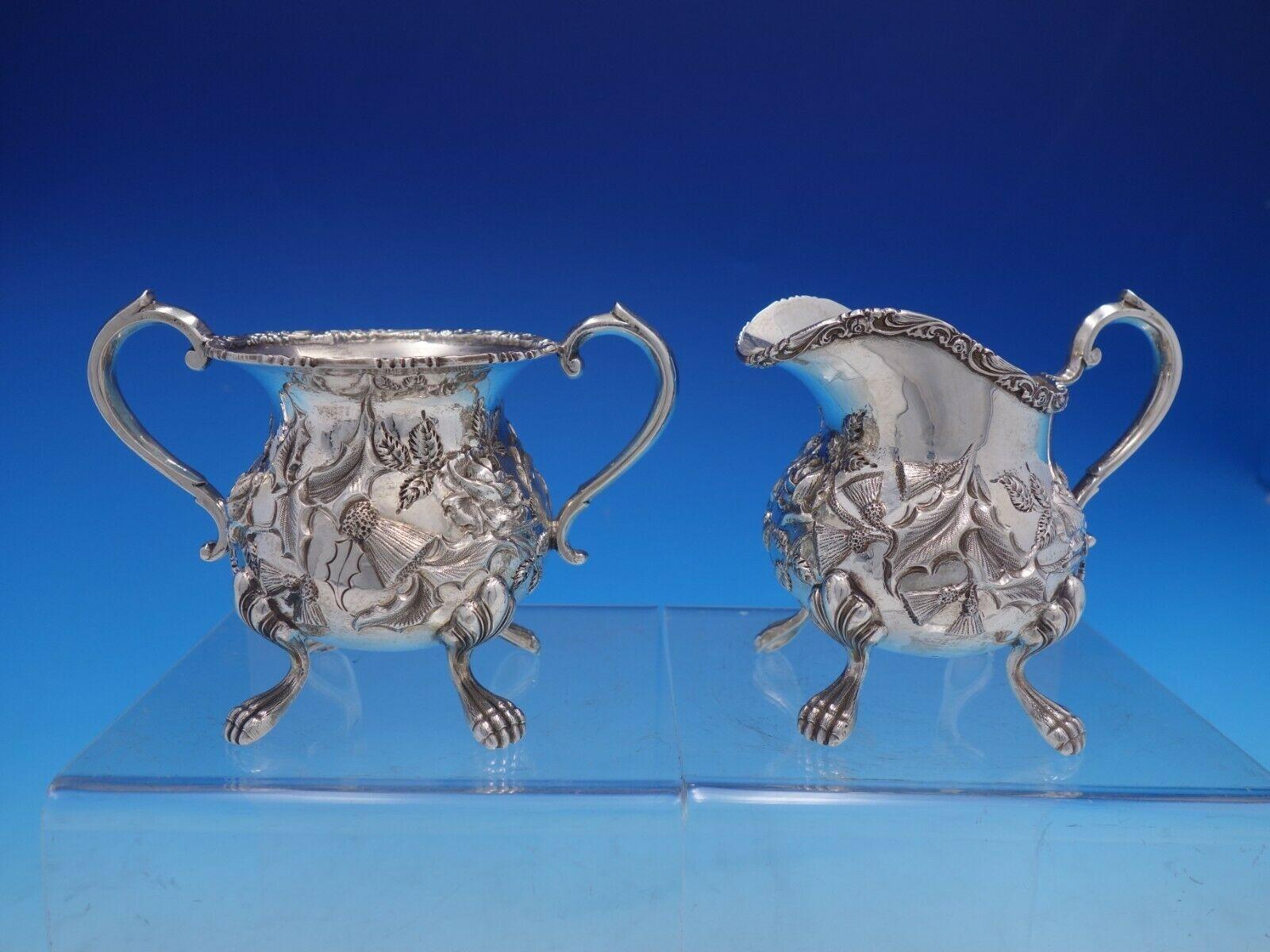 Baltimore Rose by Schofield Sterling Silver 4 Piece Tea Set #1295 3