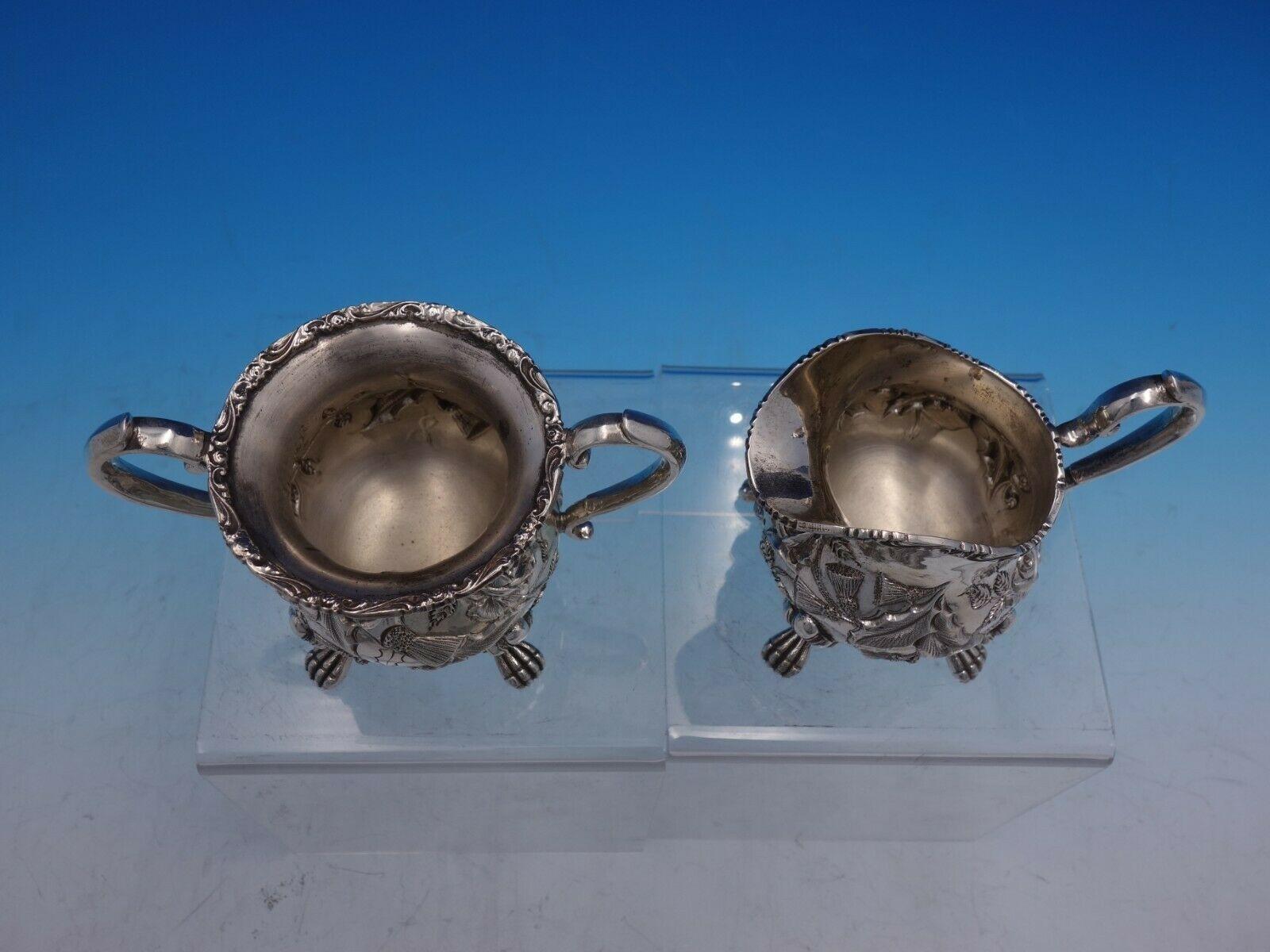 Baltimore Rose by Schofield Sterling Silver 4 Piece Tea Set #1295 4