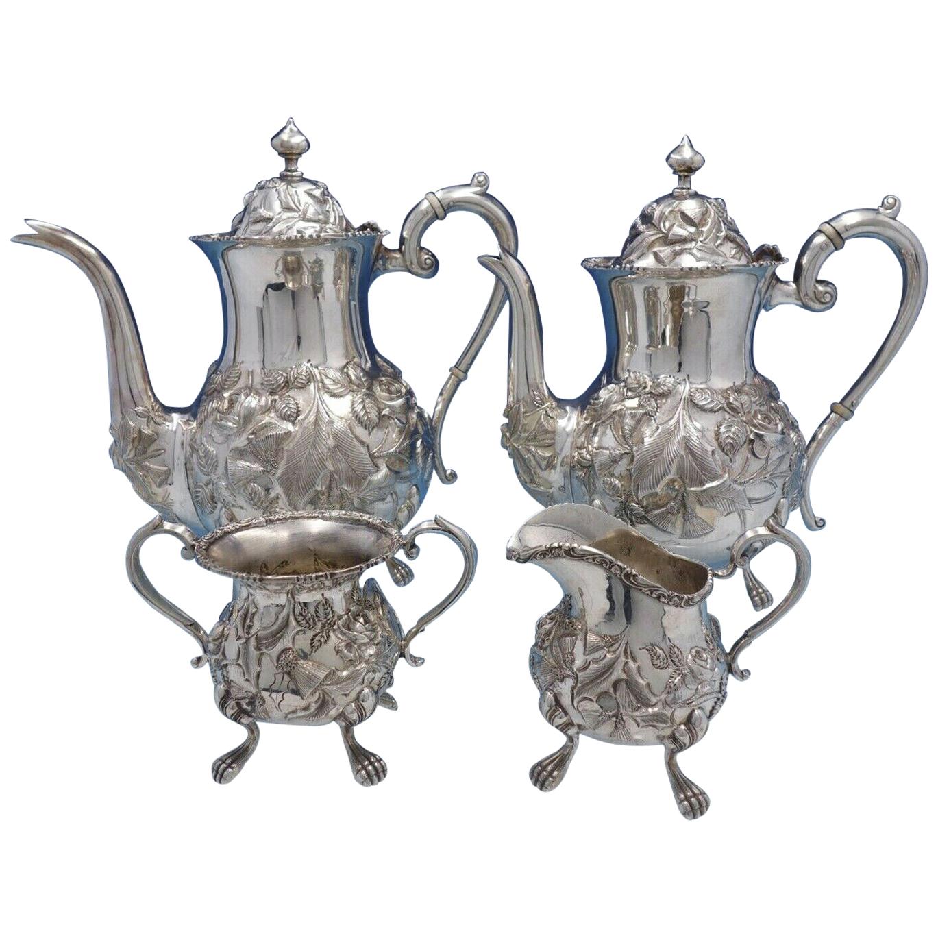 Baltimore Rose by Schofield Sterling Silver 4 Piece Tea Set #1295