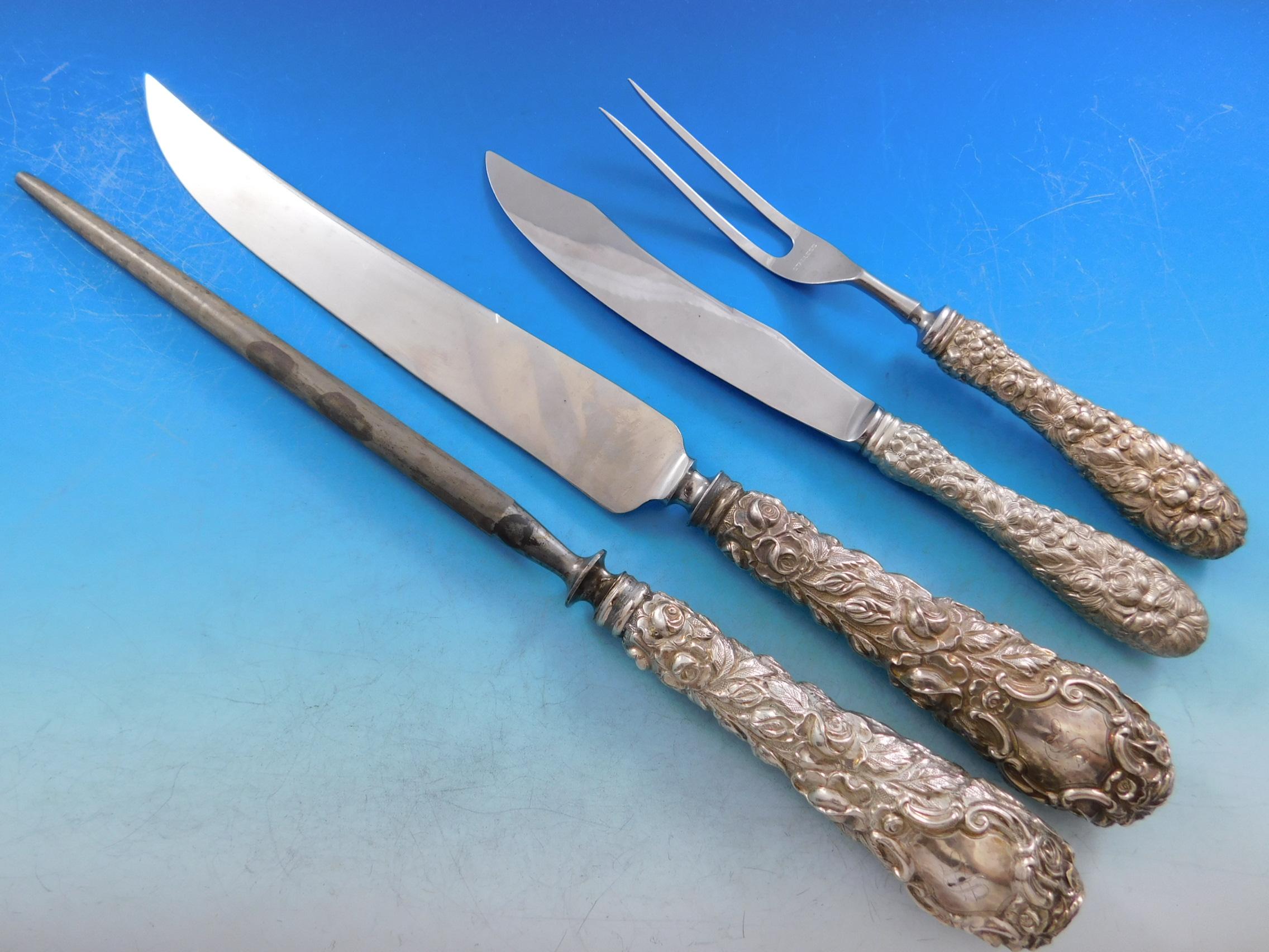 Service de couverts en argent sterling Baltimore Rose par Schofield, 189 pièces en vente 1