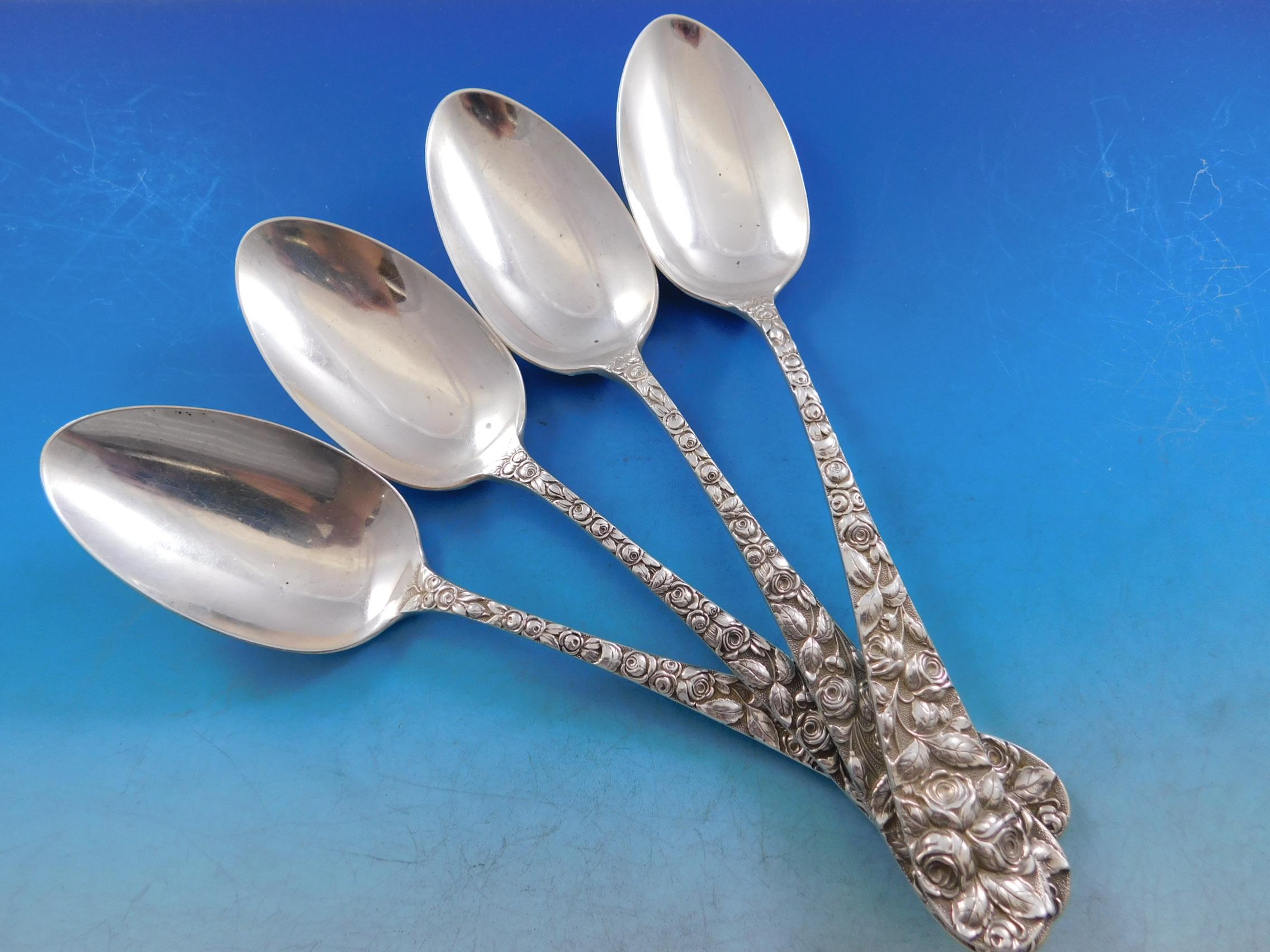 Service de couverts en argent sterling Baltimore Rose par Schofield, 189 pièces en vente 2