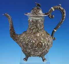 Baltimore Rose by Schofield Sterling Silver Tea Set 5 Pc #2500 Repousse